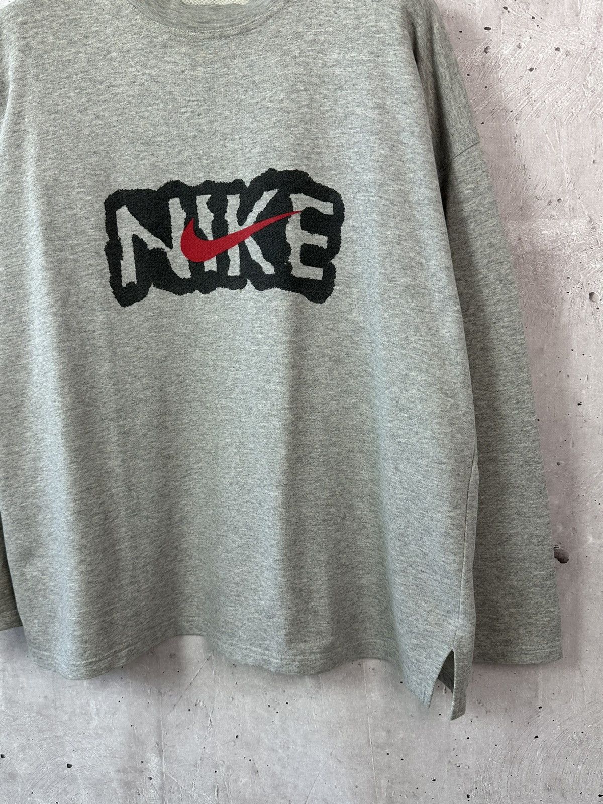 Nike Nike Vintage Swoosh Grey Crew Neck Cotton Sweatshirt Size US XL / EU 56 / 4 - 3 Thumbnail