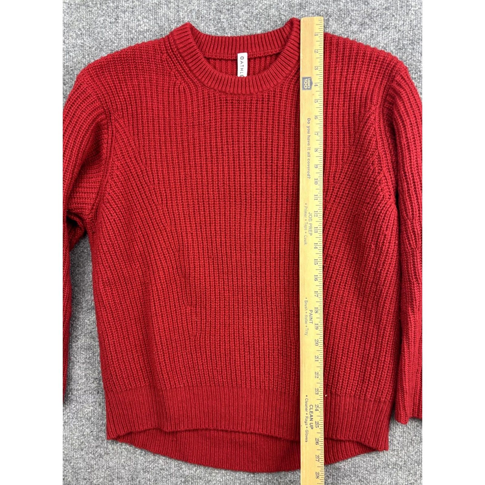 Athleta Athleta Sweater Womens Medium Red Chunky Knit Wool Blend Crew Neck Pullover Size M / US 6-8 / IT 42-44 - 3 Thumbnail