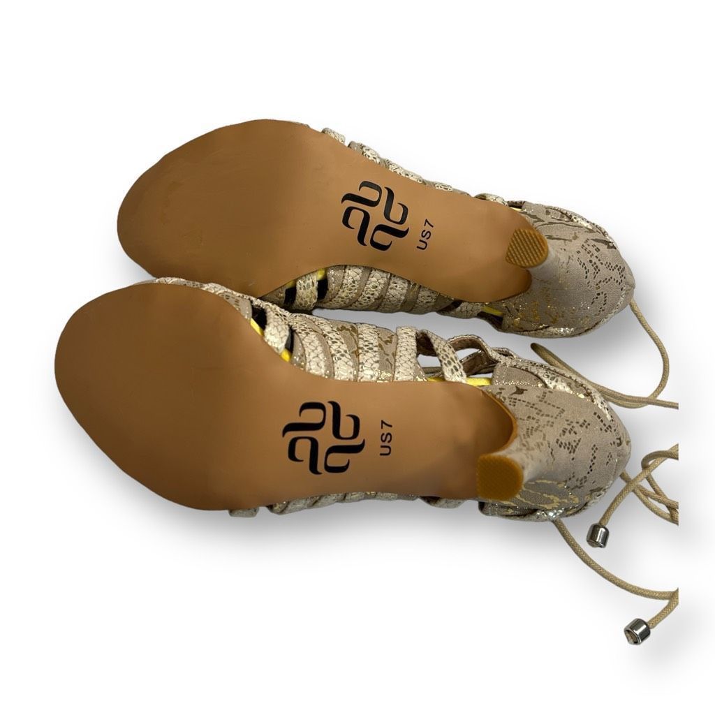 Other Bruju Vaneno Open Toe Lace Up Indoor Dance Heels Size 7 Size US 7 / IT 37 - 3 Thumbnail