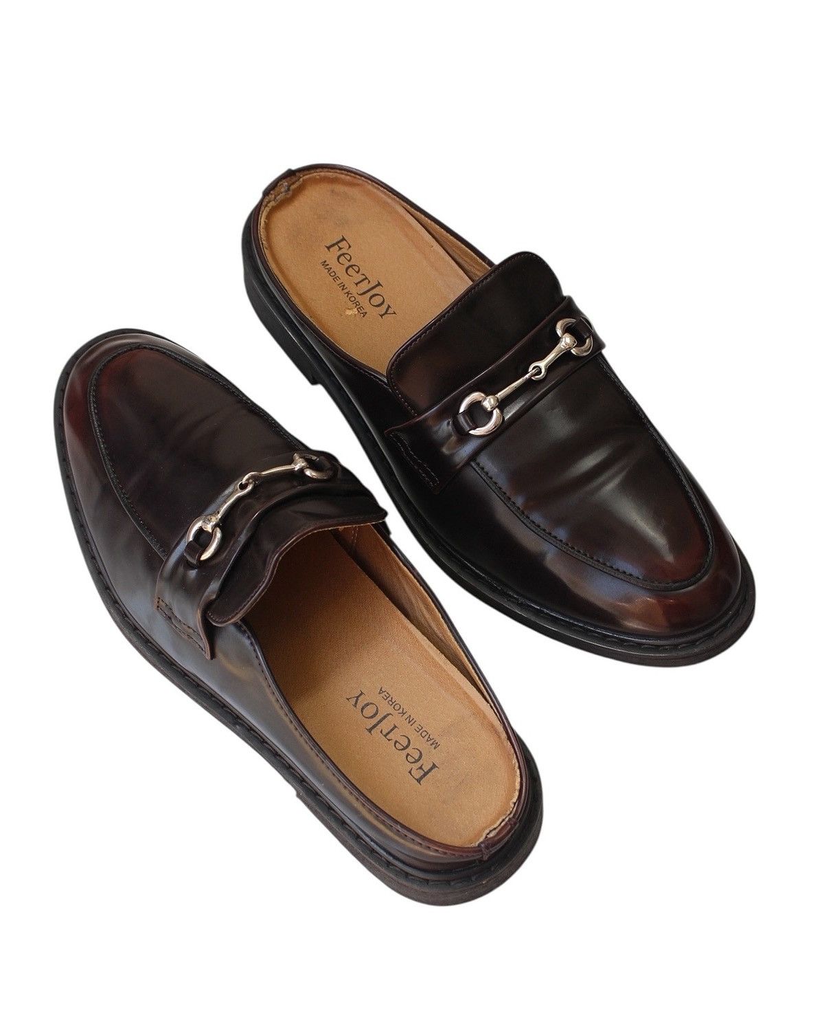 Vintage SS2018 FEETJOY BURGUNDY BIT LOAFER MULES Size US 8 / EU 41 - 2 Thumbnail