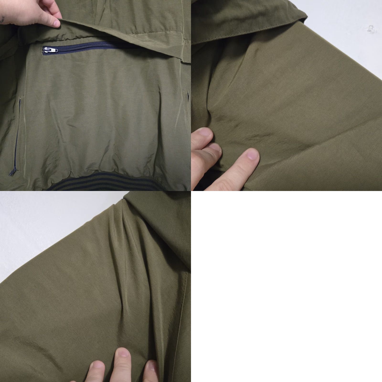 Olive VINTAGE Izod Club Jacket Mens M Olive Green Anorak Style Breweriana Light Weight Hooded Mid-Length Spring Fall Winter | Green | Regular Fit Size US M / EU 48-50 / 2 - 9 Thumbnail