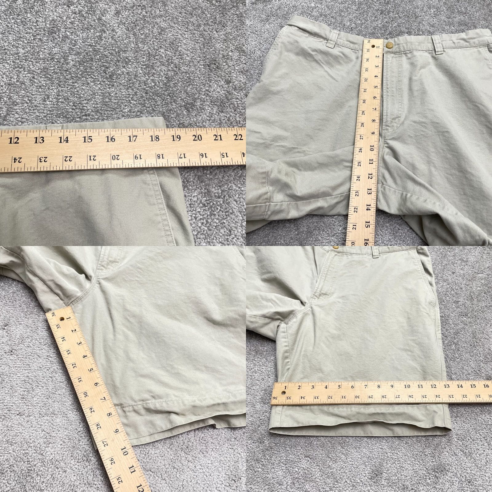 Vintage Columbia Chino Shorts Mens 38 Beige Flat Front 10 Inseam Outdoor Casual Modern Regular Waist 37in Pocket Zipper Snap Button Canvas Cotton Size US 38 / EU 54 - 9 Thumbnail