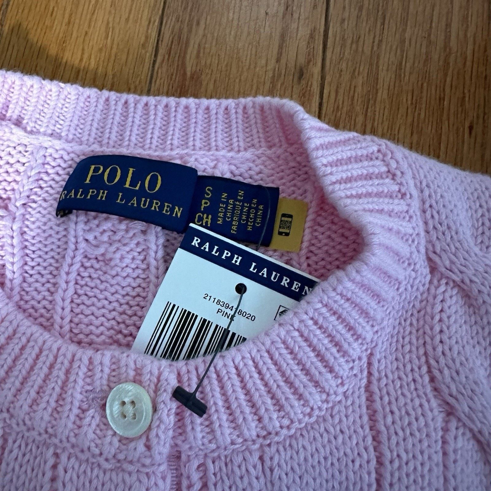 Ralph Lauren NEW POLO RALPH LAUREN Women Cotton Crewneck Cardigan Pink S Size S / US 4 / IT 40 - 7 Thumbnail