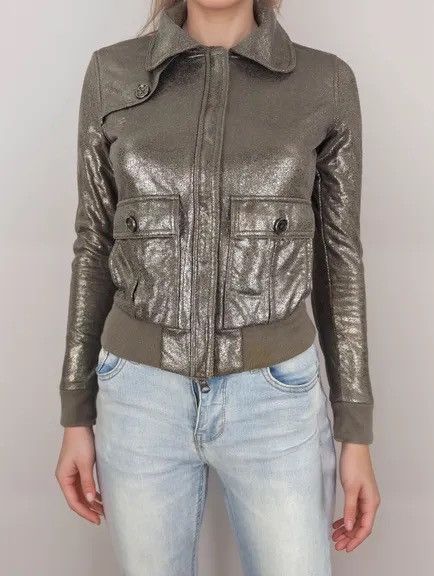 Armani × Armani Exchange 🔥Armani Exchange Shiny Black Zipper Jacket Size S / US 4 / IT 40 - 20 Thumbnail