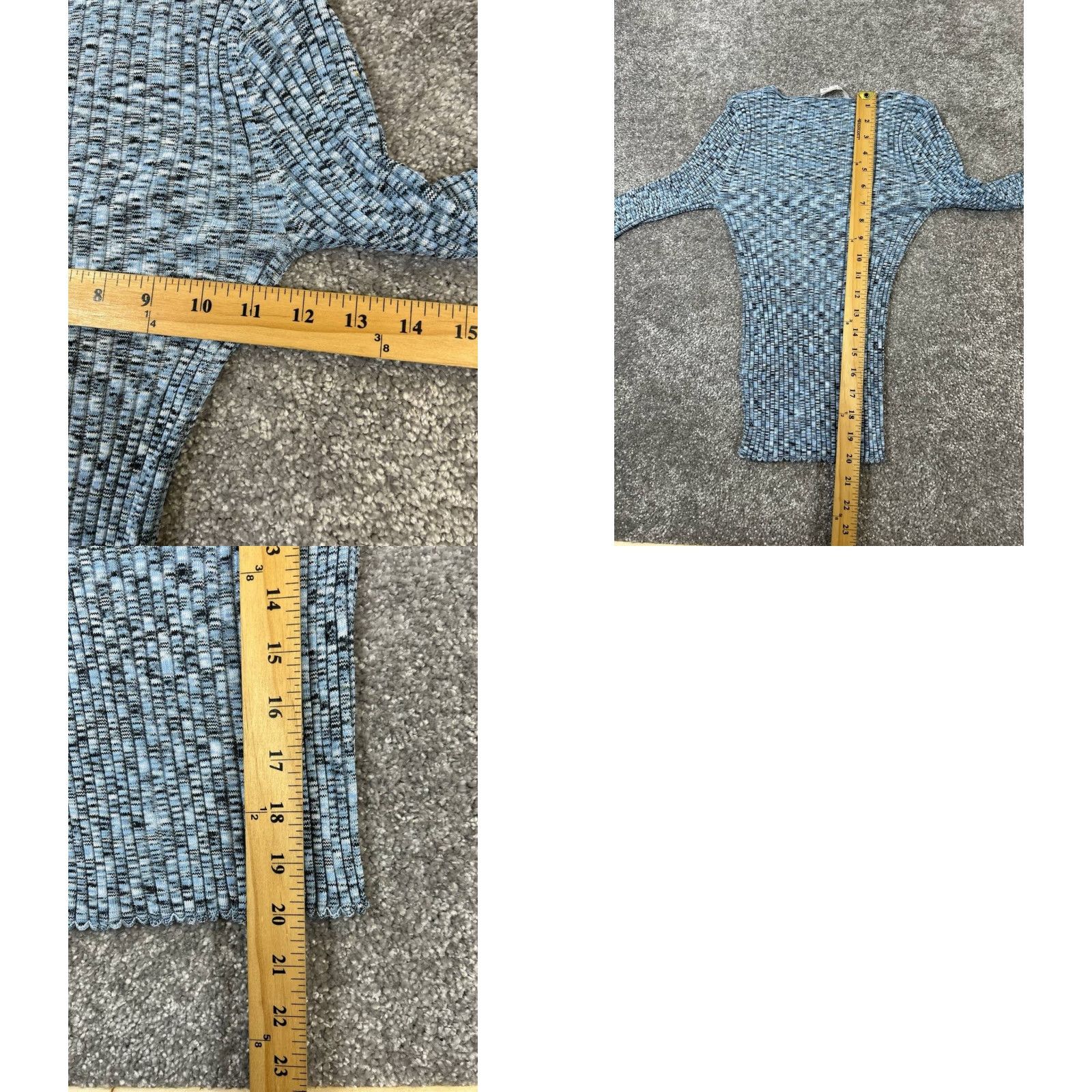 Veronica Beard VINTAGE Veronica Beard Blouse Shirt Women XS Blue Knit Long Sleeve V-Neck Casual Top Size XS / US 0-2 / IT 36-38 - 8 Thumbnail