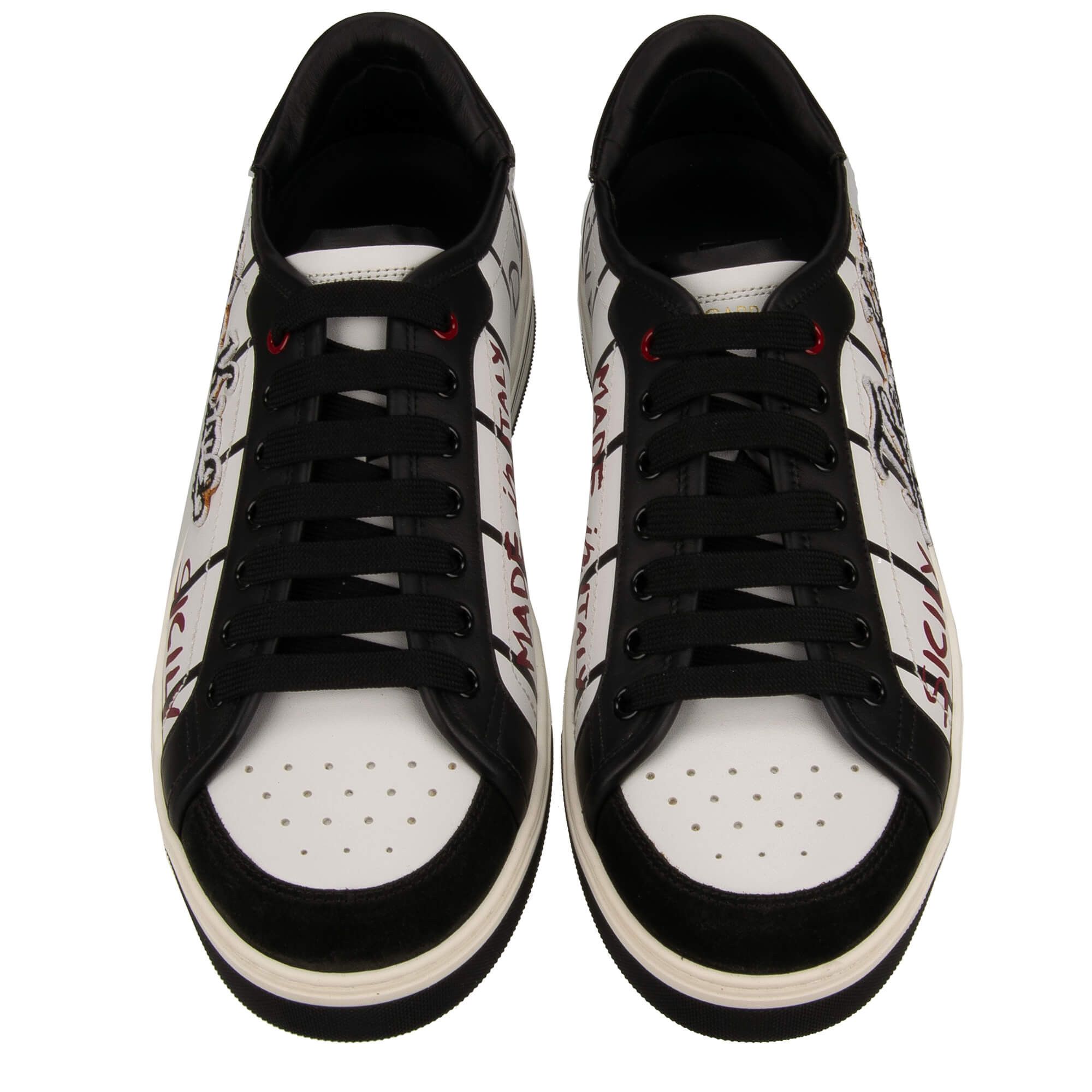 Dolce & Gabbana o1y0125 Logo Embellished Low-Top Sneakers in Black/White Size US 6 / EU 39 - 6 Thumbnail