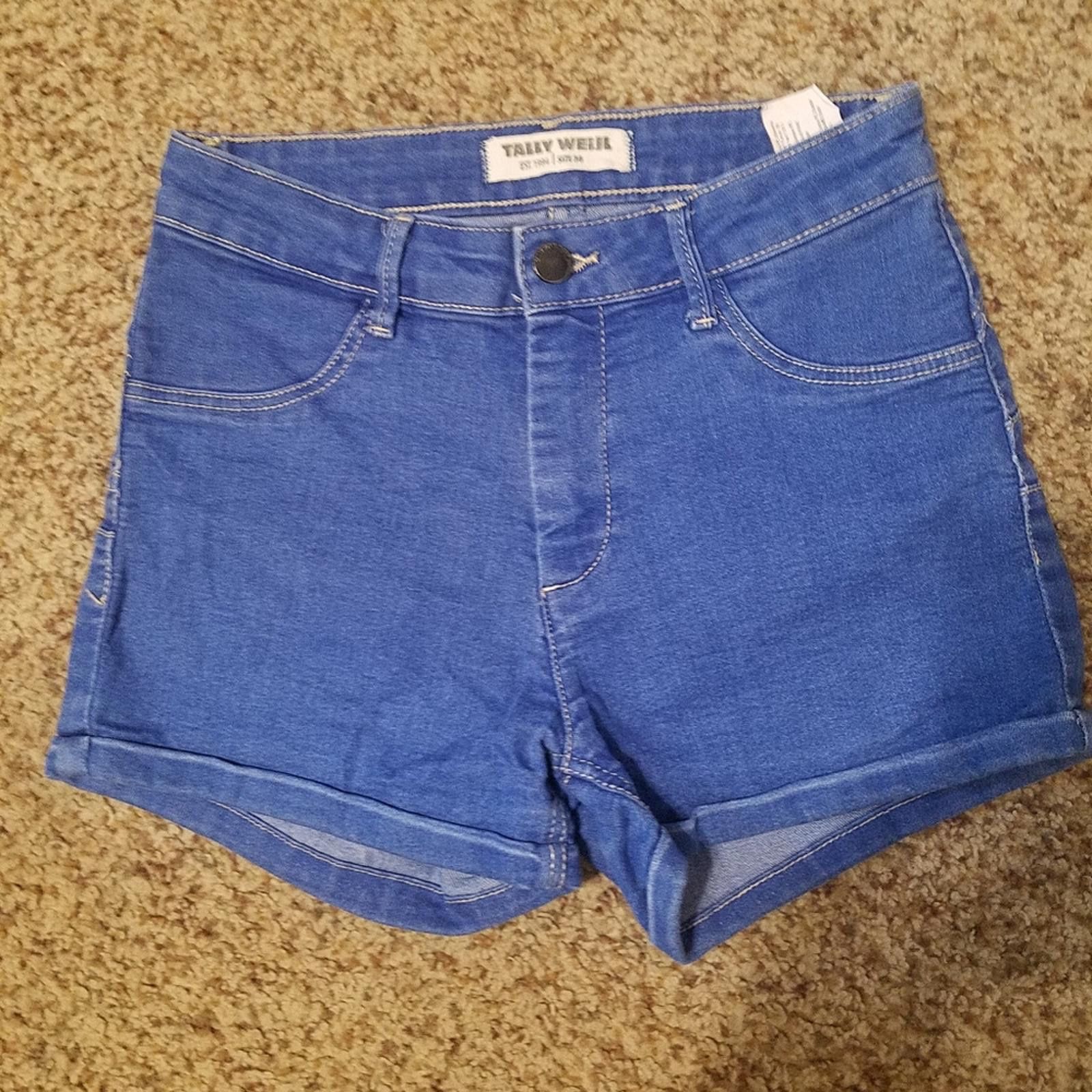 Designer Tally Weijl Blue Denim Women's Shorts Size 4 Size 27" / US 4 / IT 40 - 2 Thumbnail