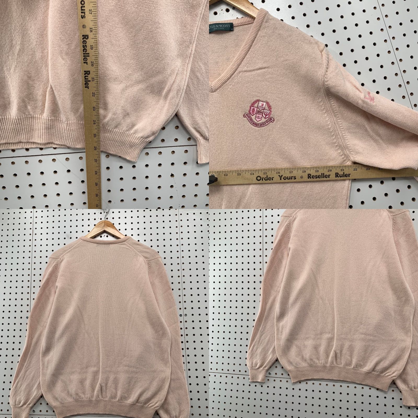 Lyle & Scott Lyle & Scott Wool Pullover Sweater Mens Large Pink V Neck Portstewart Scotland Size US L / EU 52-54 / 3 - 9 Thumbnail
