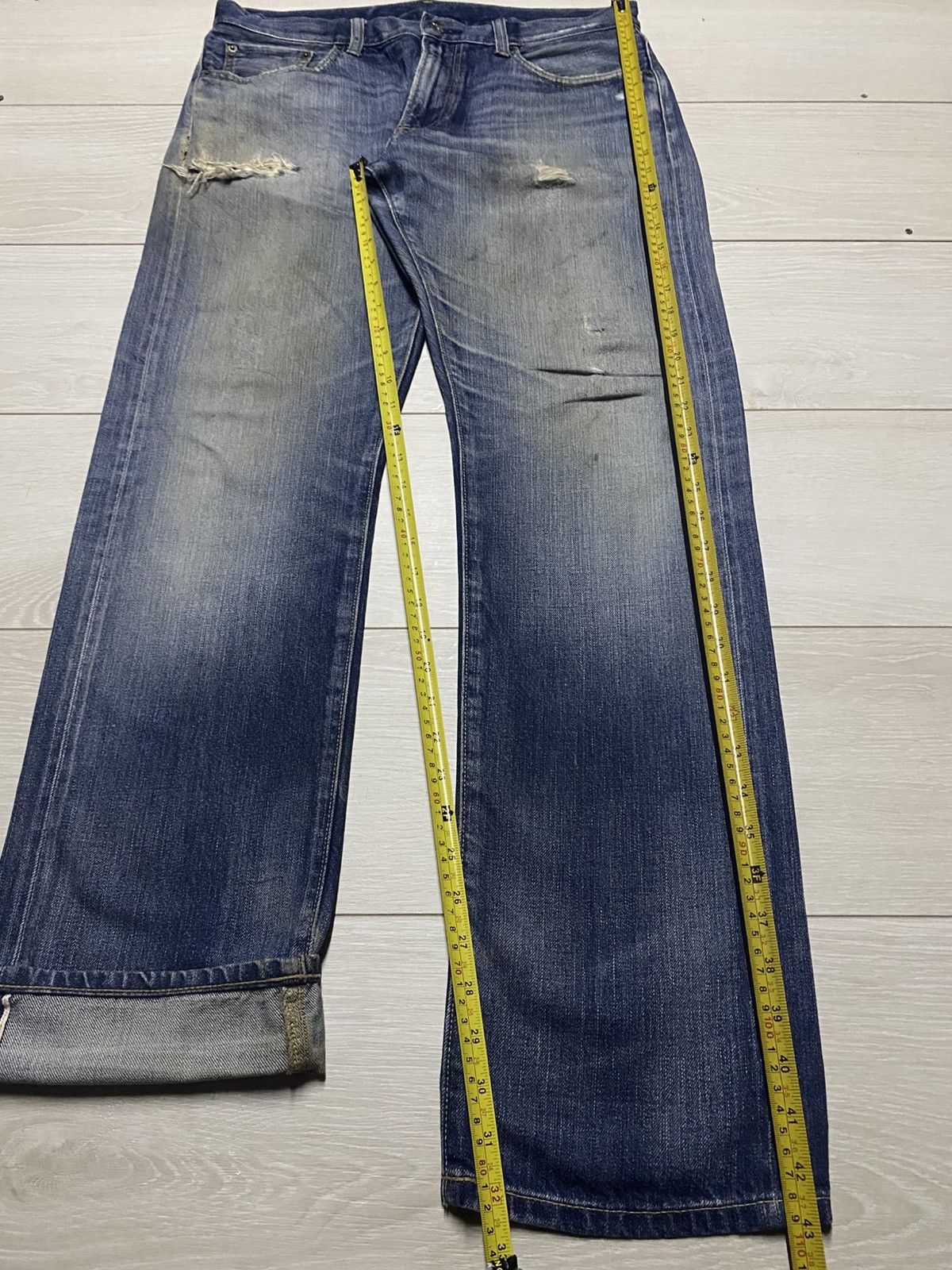Undercover × Uniqlo Vintage Uniqlo Selvedge Grunge Faded Wash Distressed Jeans Size US 34 / EU 50 - 17 Thumbnail