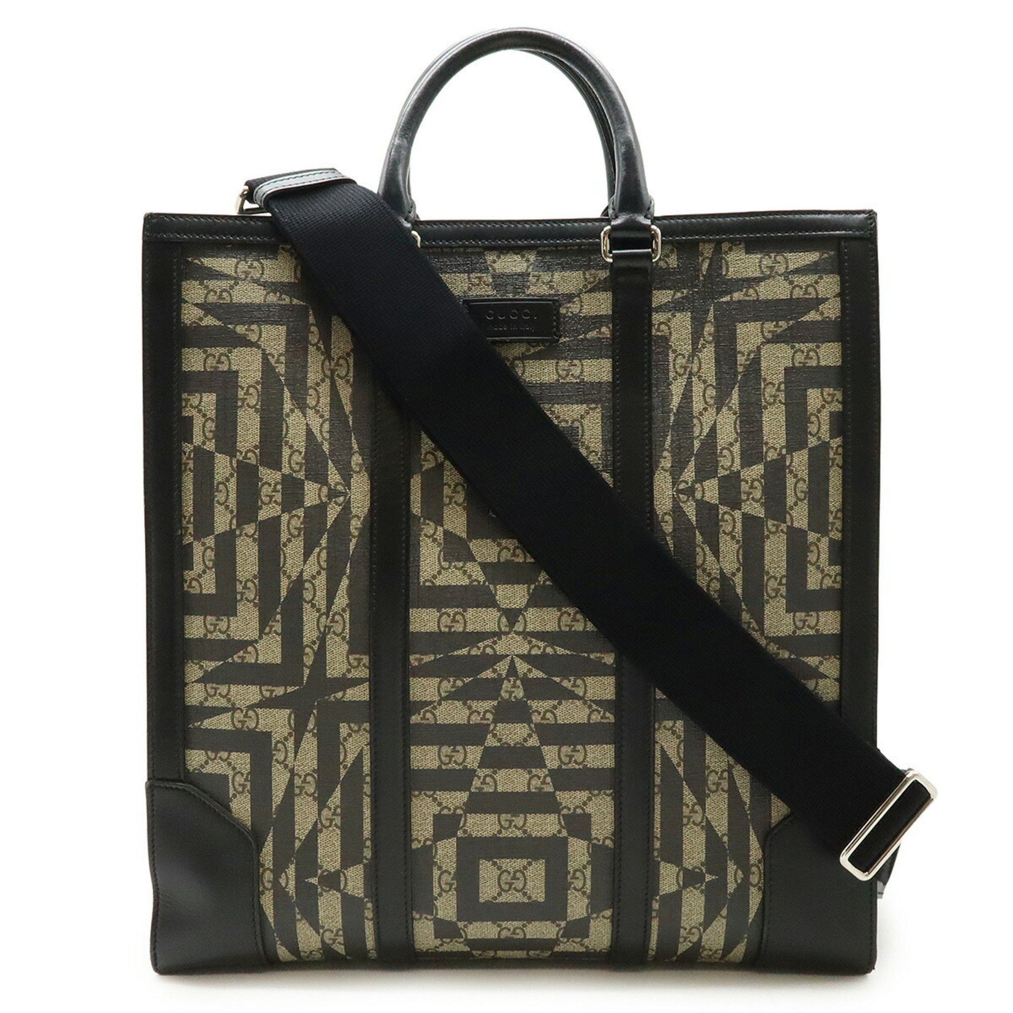 Gucci GUCCI GG Kaleidoscope Tote Bag Shoulder PVC Leather Beige Black 406387 Size ONE SIZE - 1 Thumbnail