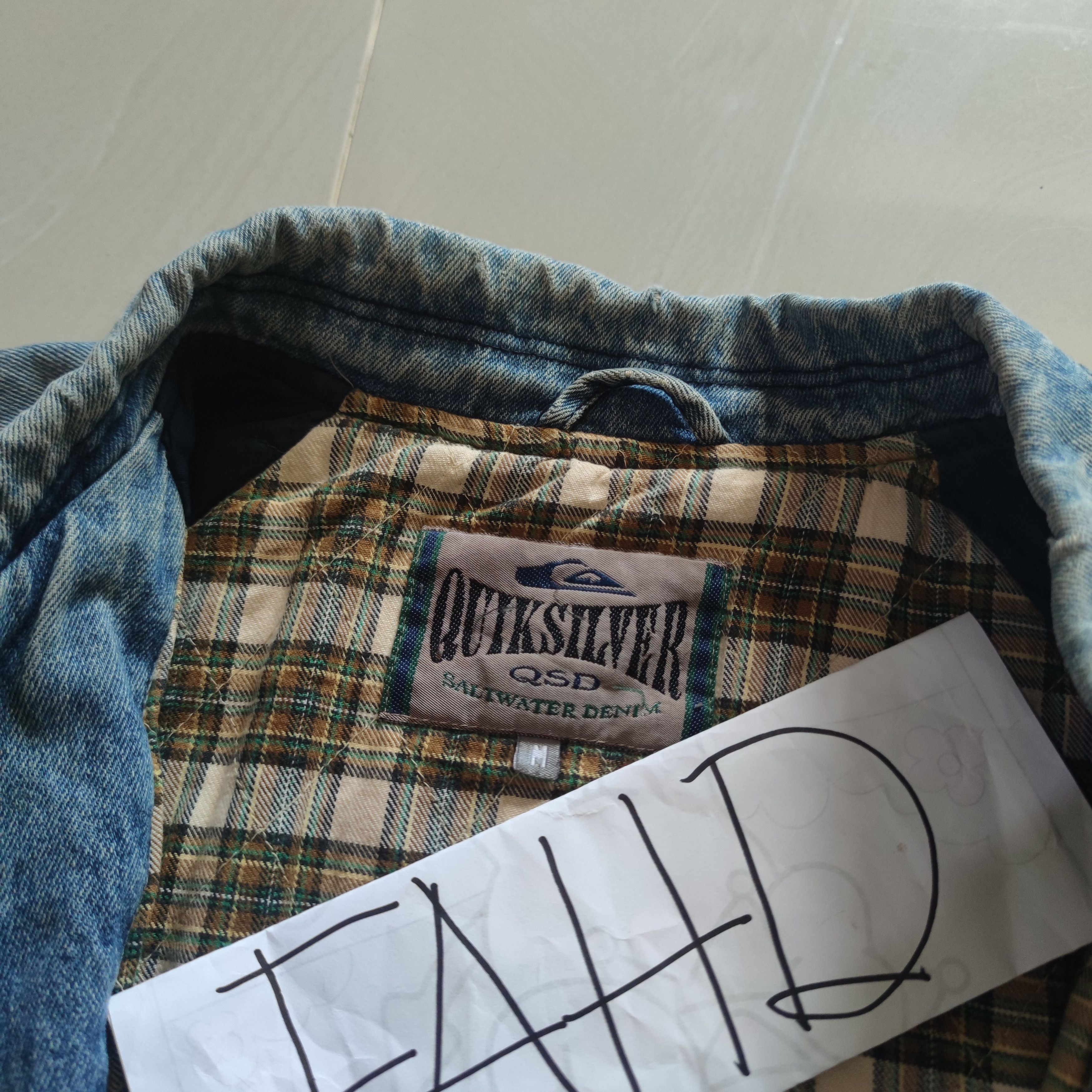 Quiksilver × Vintage VINTAGE 90S QUIKSILVER SALTWATER DENIM JACKET Size US M / EU 48-50 / 2 - 6 Thumbnail