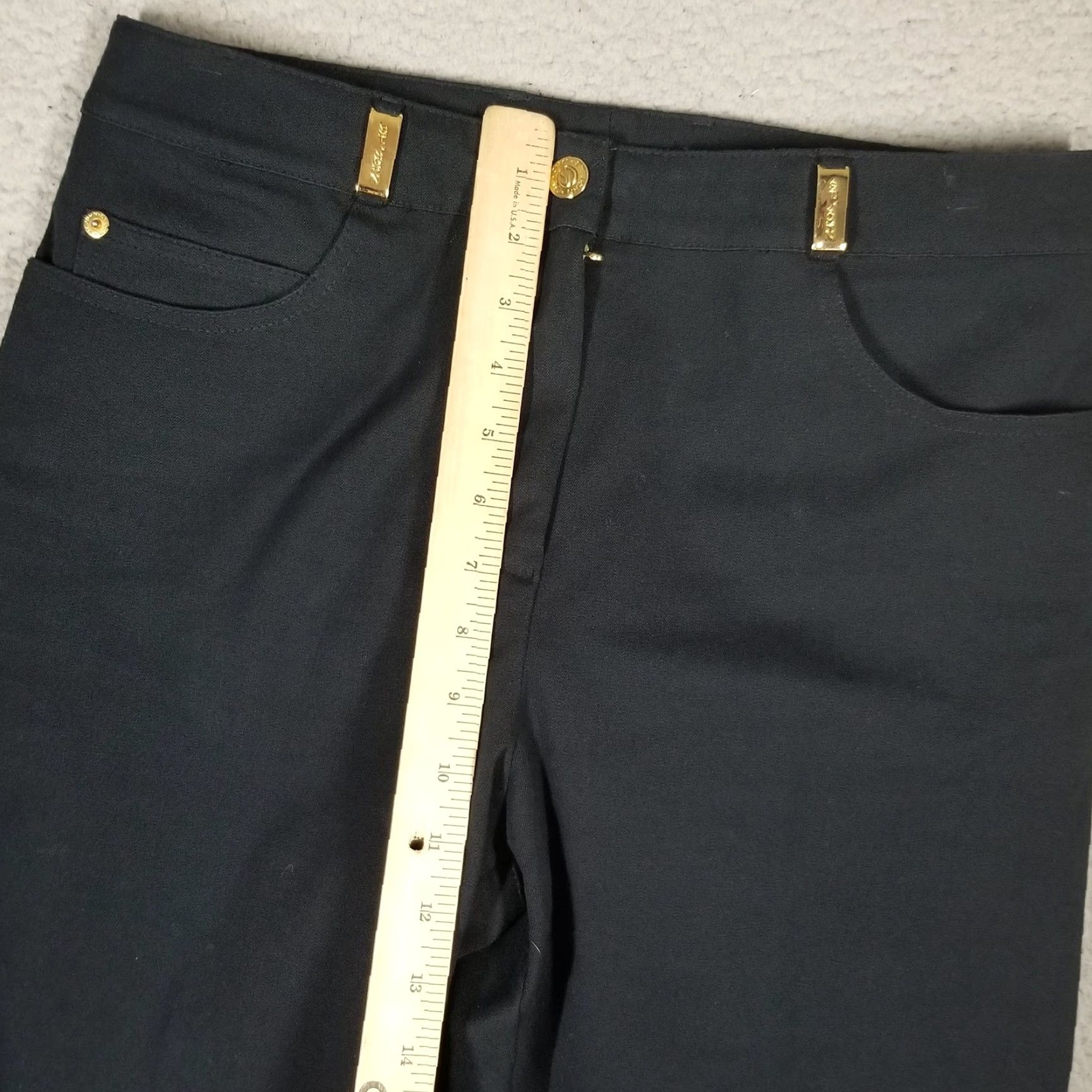 Vintage St John Sport Women's Pants Size 10 Black Cotton Spandex Straight Leg Workwear Casual Size 32" / US 10 / IT 46 - 5 Thumbnail