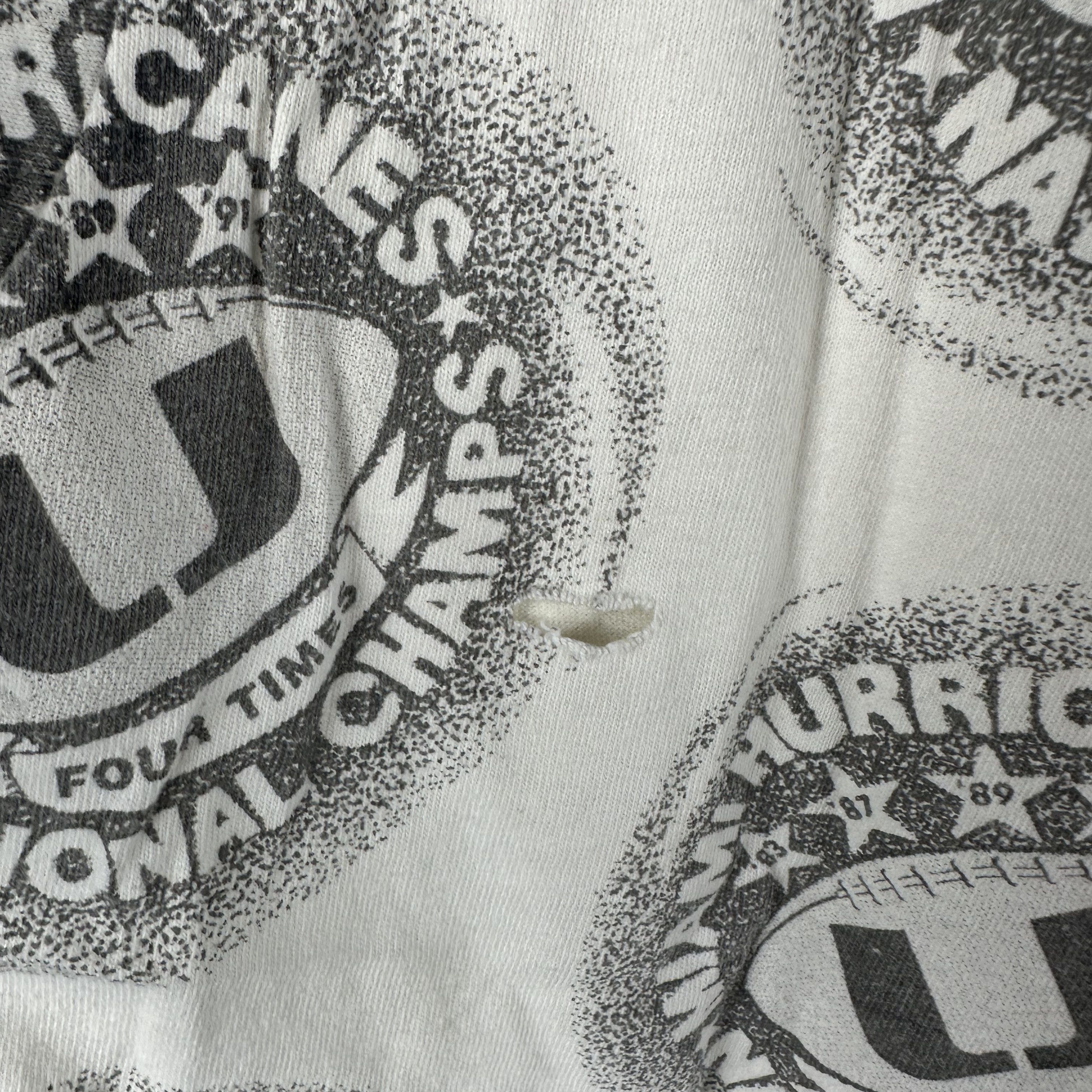 Vintage 90s Miami Hurricanes NCAA Football Champions AOP T-shirt Size US L / EU 52-54 / 3 - 6 Thumbnail
