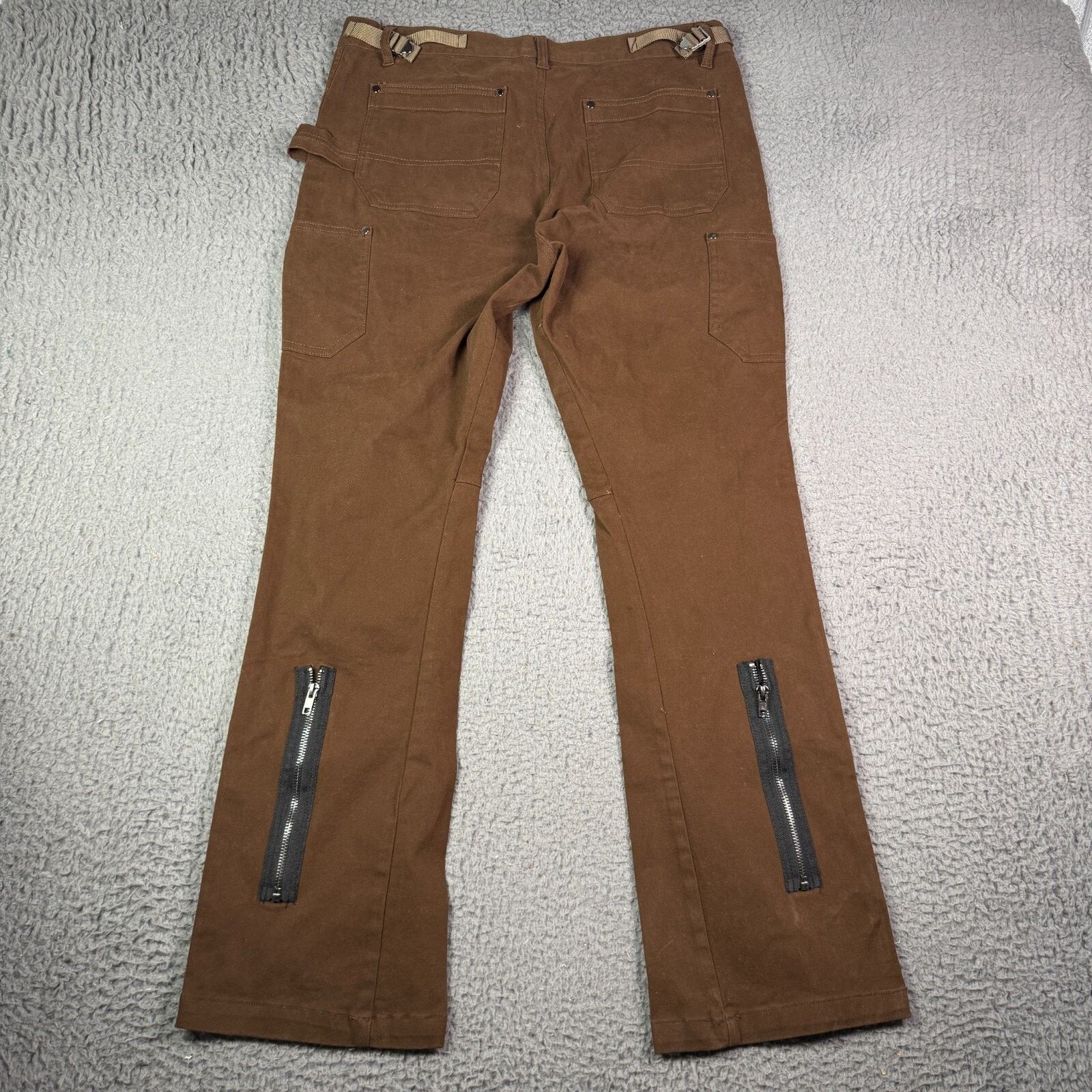 Black Icon Black Icon Pants XL 34x30 Brown Double Knee Flared Carpenter Size US 34 / EU 50 - 6 Thumbnail
