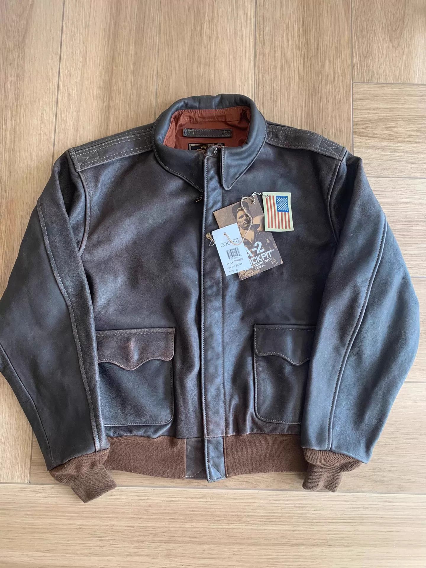 Cockpit USA Cockpit A-2 Men's Slim Vintage Distressed Horsehide Size US S / EU 44-46 / 1 - 1 Thumbnail