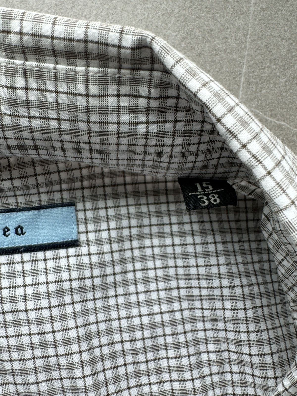 Altea ALTEA Milano ITALY Made Mens Small Checker Dress Shirt Size US M / EU 48-50 / 2 - 6 Thumbnail