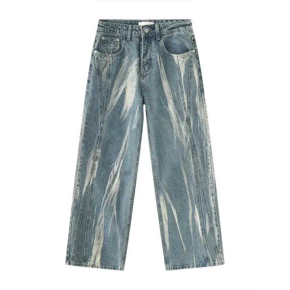 Japanese Brand Retro loose washed tie dye jeans Size US 32 / EU 48 - 6 Thumbnail