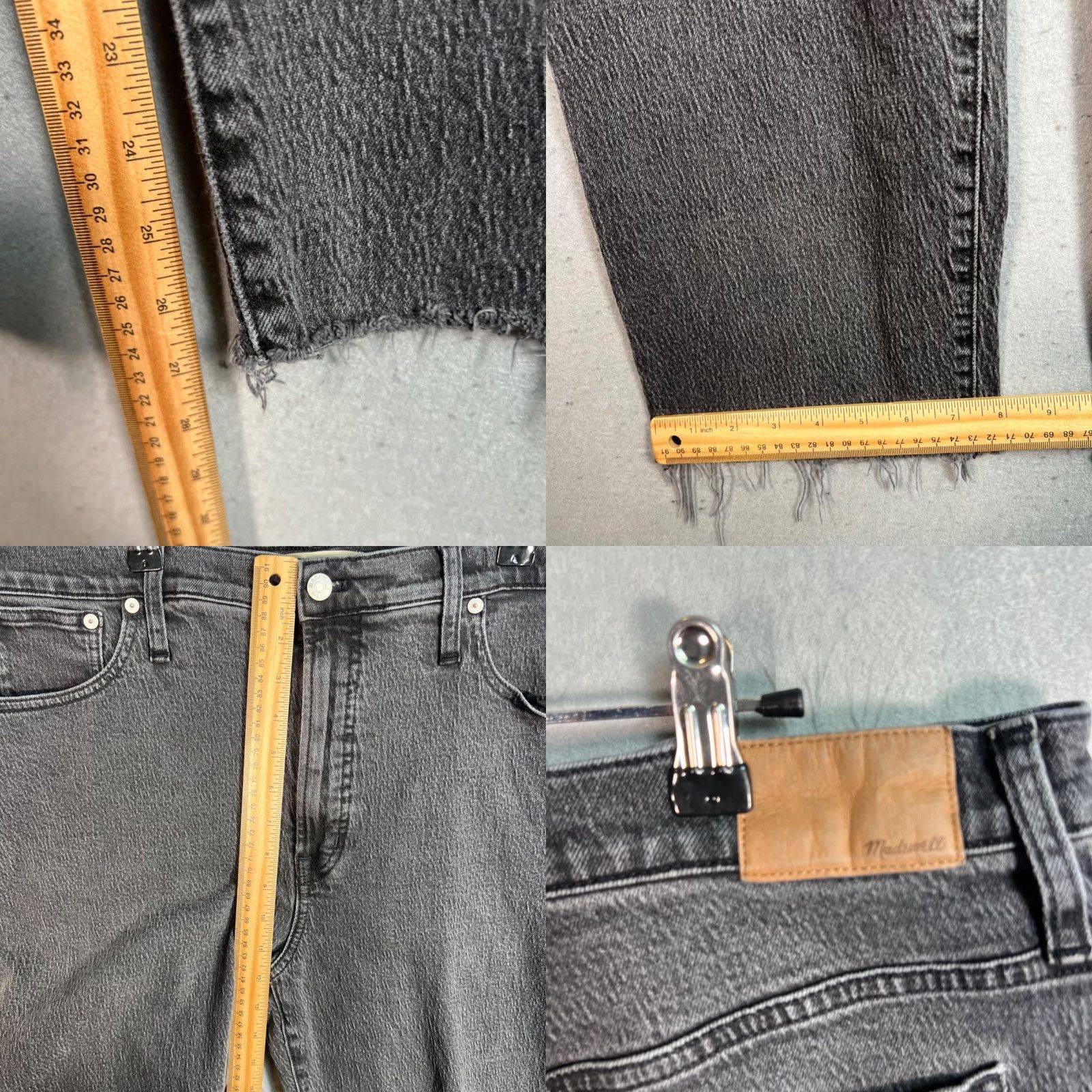 Madewell Madewell Womens Size 32 Gray High-Rise Straight Jeans Raw Hem Size 24" / US 00 / IT 34 - 8 Thumbnail