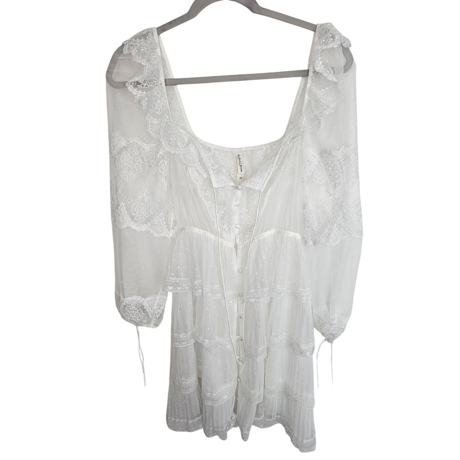 For Love & Lemons For Love & Lemons x Victorias Secrets Women Sheer Lace Dress Size 30" / US 8 / IT 44 - 2 Thumbnail
