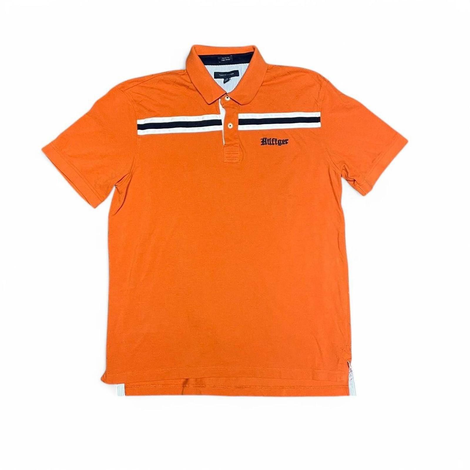 Tommy Hilfiger Tommy Hilfiger Orange Old English Embroidered Polo XXL Size US XXL / EU 58 / 5 - 1 Thumbnail