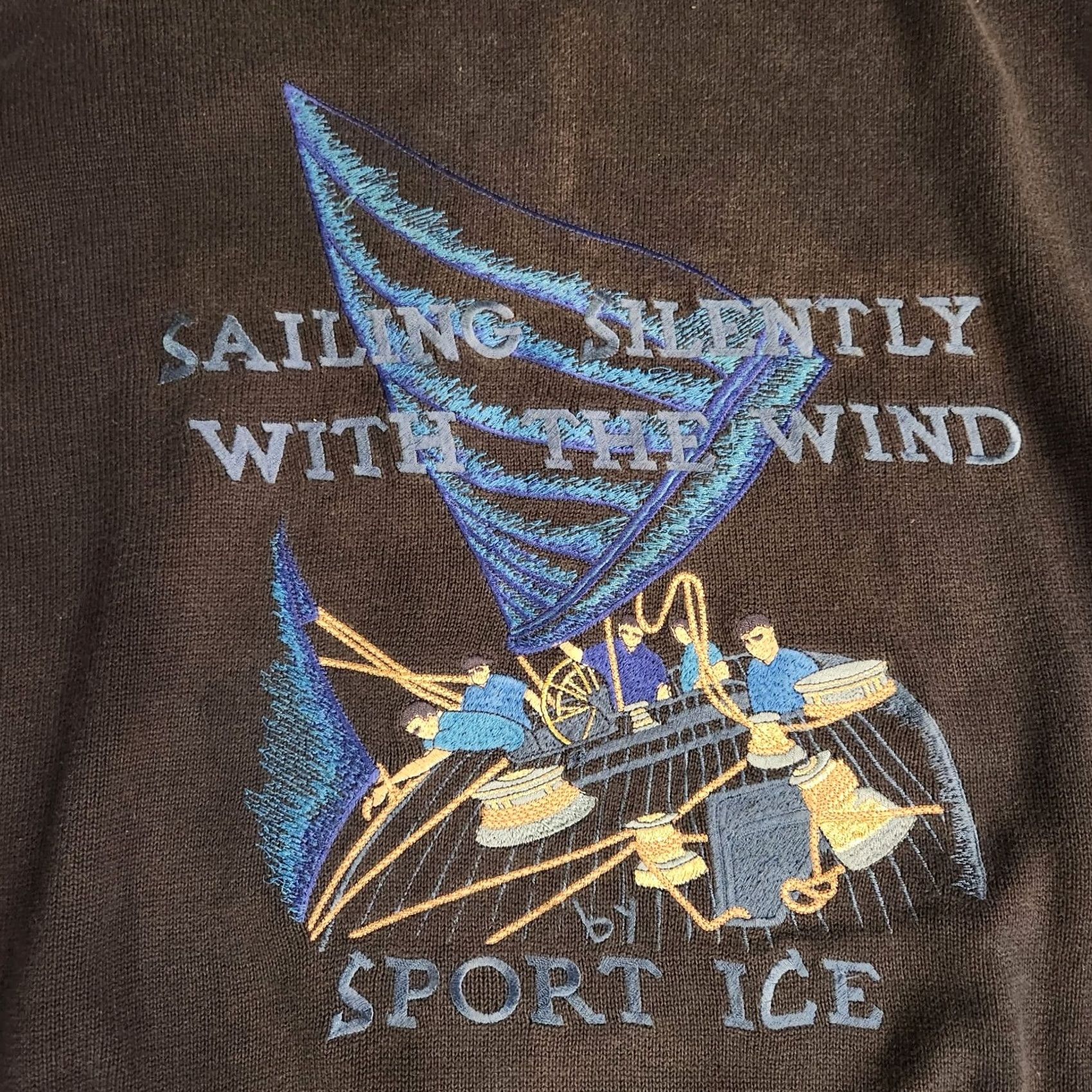 Vintage VINTAGE Iceberg Sweater Mens XL Navy Blue Knit Embroidered Sailing 90s Pullover Italy Size US XL / EU 56 / 4 - 2 Thumbnail