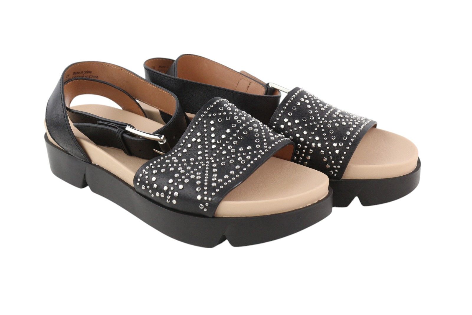 Emporio Armani X3U063 EU37 Black Leather Studded 84787 Size US 6 / IT 36 - 1 Thumbnail
