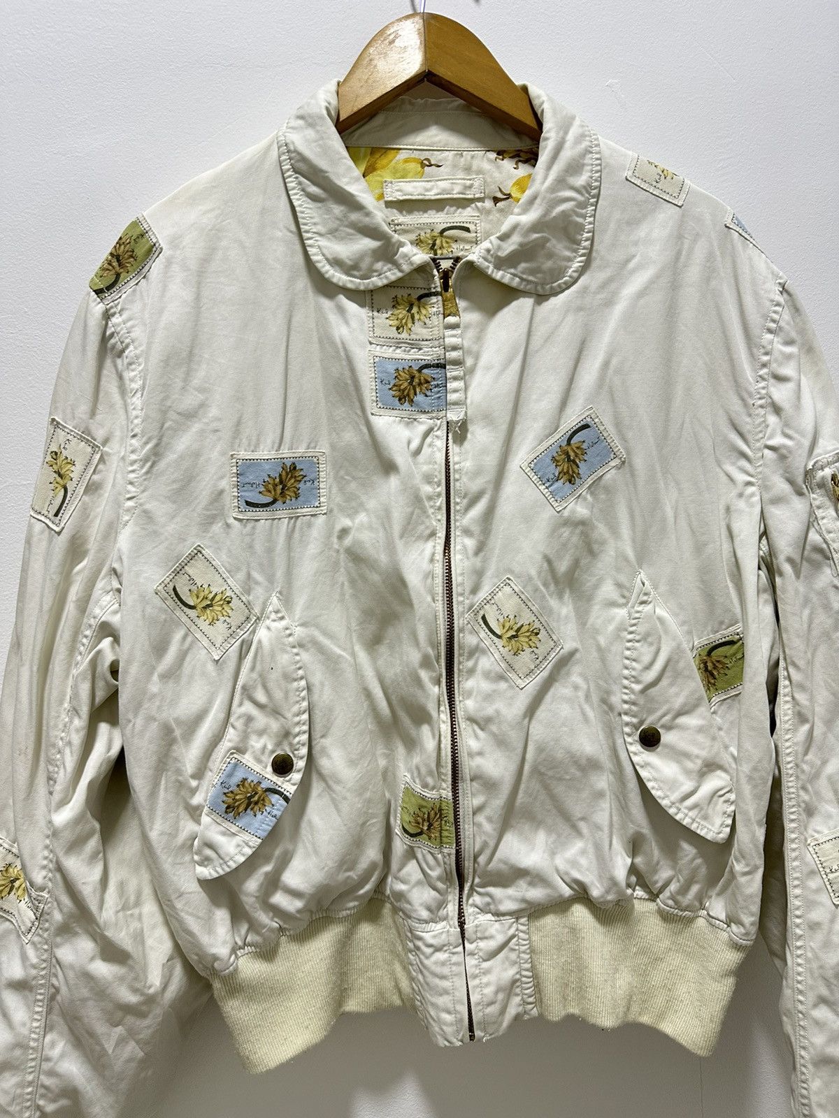 If Six Was Nine × Japanese Brand × Karl Helmut Vintage Karl Helmut Bomber Jacket Patch Flower Design Size US L / EU 52-54 / 3 - 6 Thumbnail