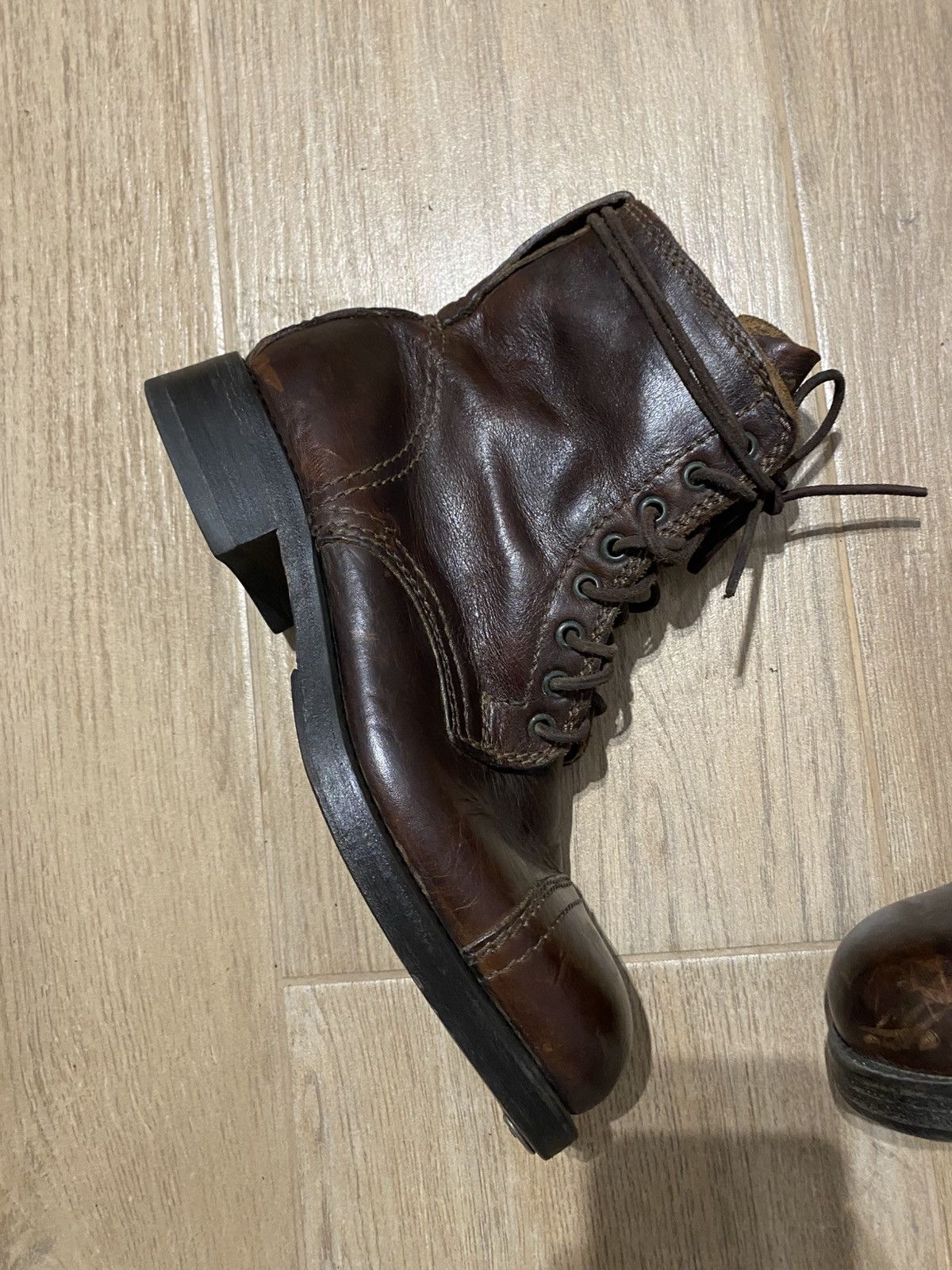 Dolce & Gabbana Dolce & Gabbana Main Line Brown Leather Army Combat Boots Size US 8 / EU 41 - 2 Thumbnail