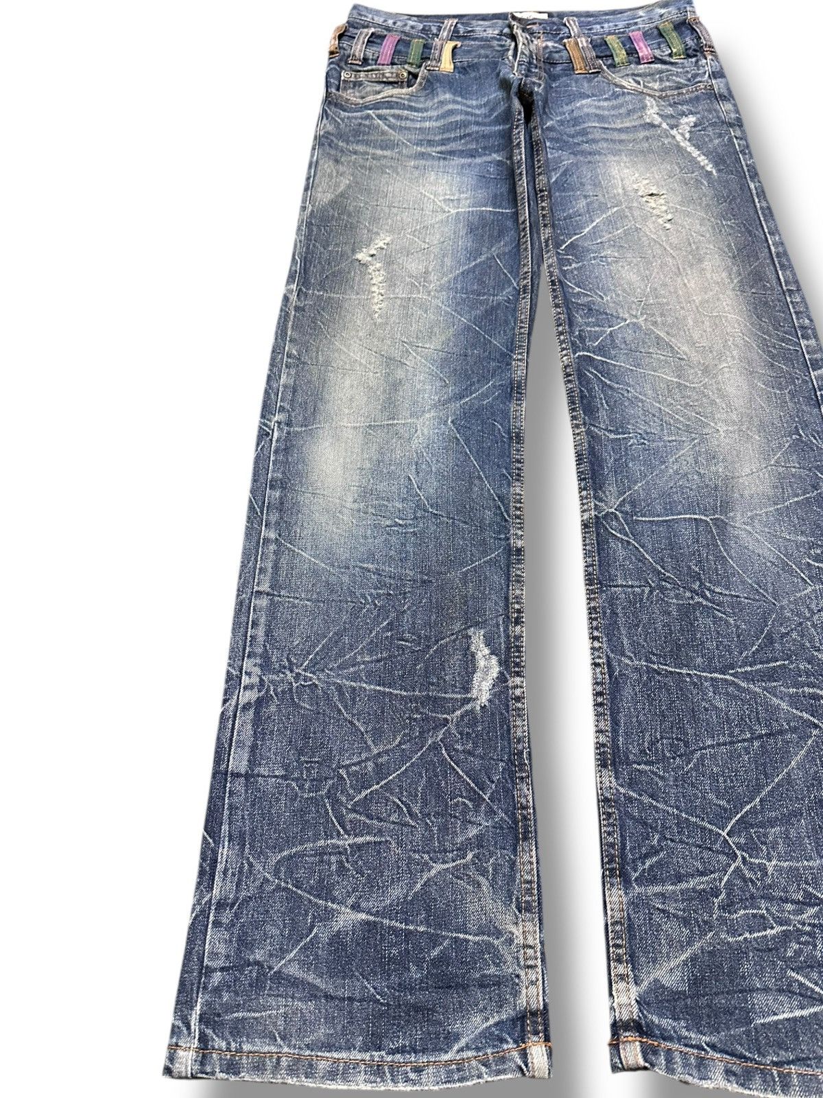 Hysteric Glamour Vintage Nylaus Clothing Double Waist Honeycomb Grunge Denim Size US 33 - 5 Thumbnail
