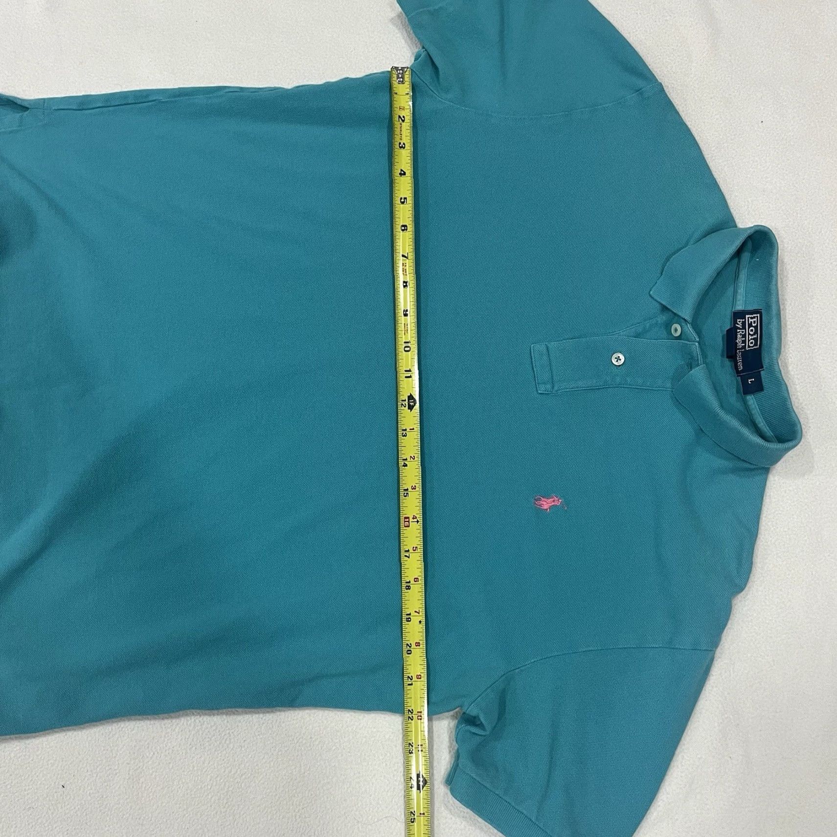 Ralph Lauren VINTAGE Ralph Lauren Polo Men’s Collared T Shirt Aqua Turquoise L Regular Logo Short Sleeve Knit Shirt Men Women? Size US L / EU 52-54 / 3 - 6 Thumbnail