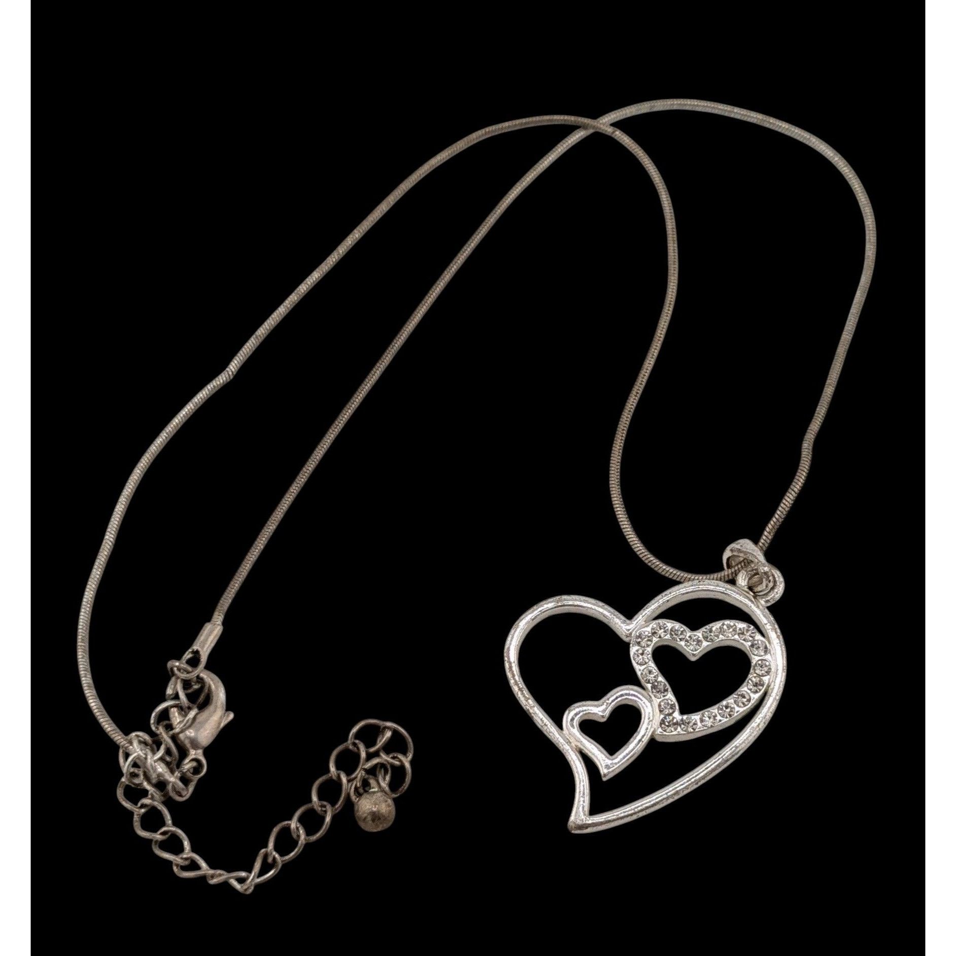 Other Valentine's Love Heart In Heart Silver Tone Pendant Necklace Size ONE SIZE - 1 Thumbnail