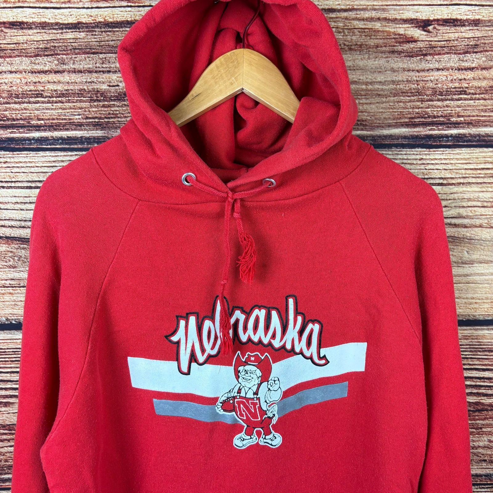 Champion × Vintage 1980s Champion University of Nebraska Huskers College Hoodie Size US L / EU 52-54 / 3 - 3 Thumbnail