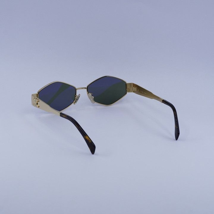 Celine Celine CL40254U 30N Sunglasses Gold Geometric Frame Size ONE SIZE - 5 Thumbnail