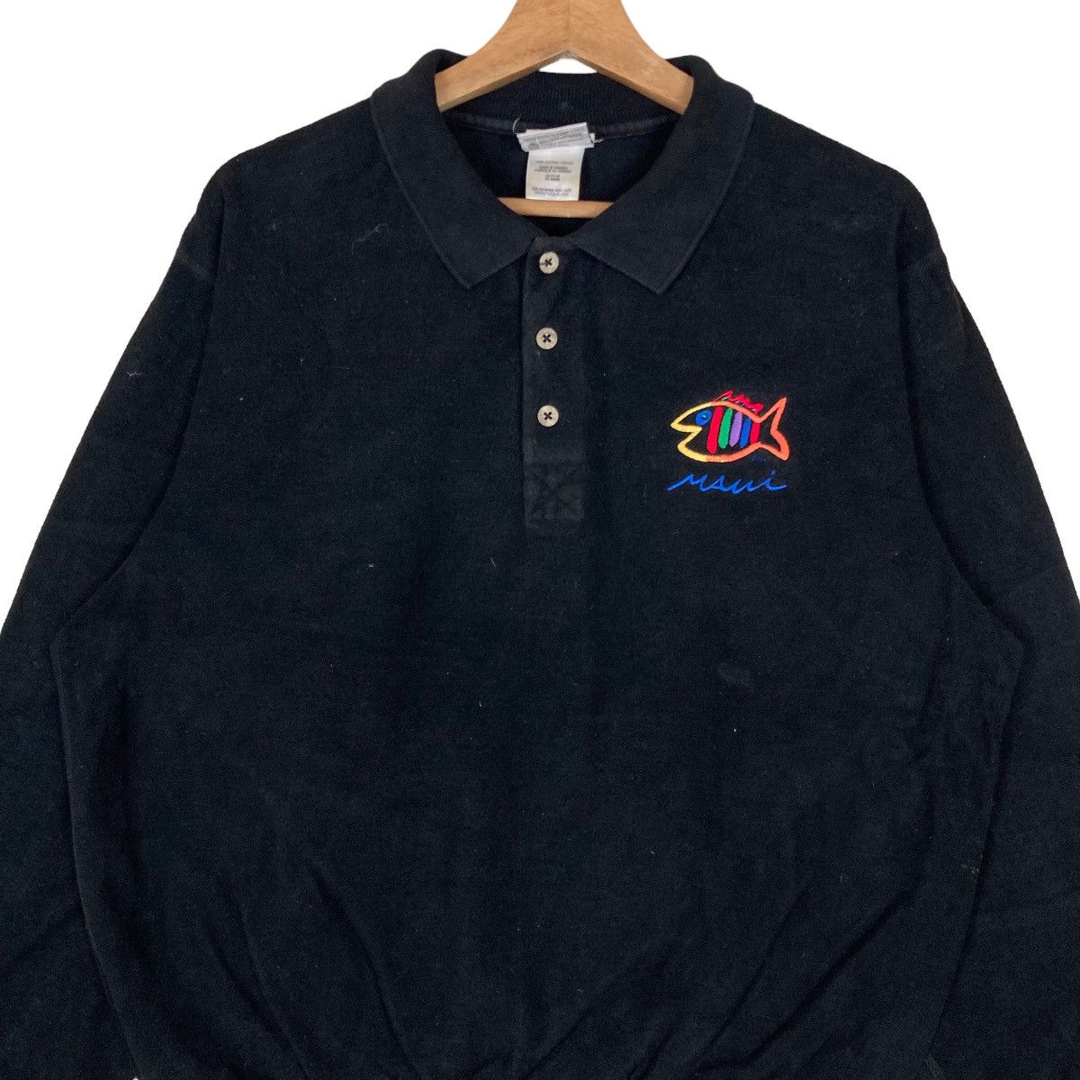 Vintage Vintage MUAI HAWAI Quarter Button Pullover Jumper Size US M / EU 48-50 / 2 - 2 Thumbnail