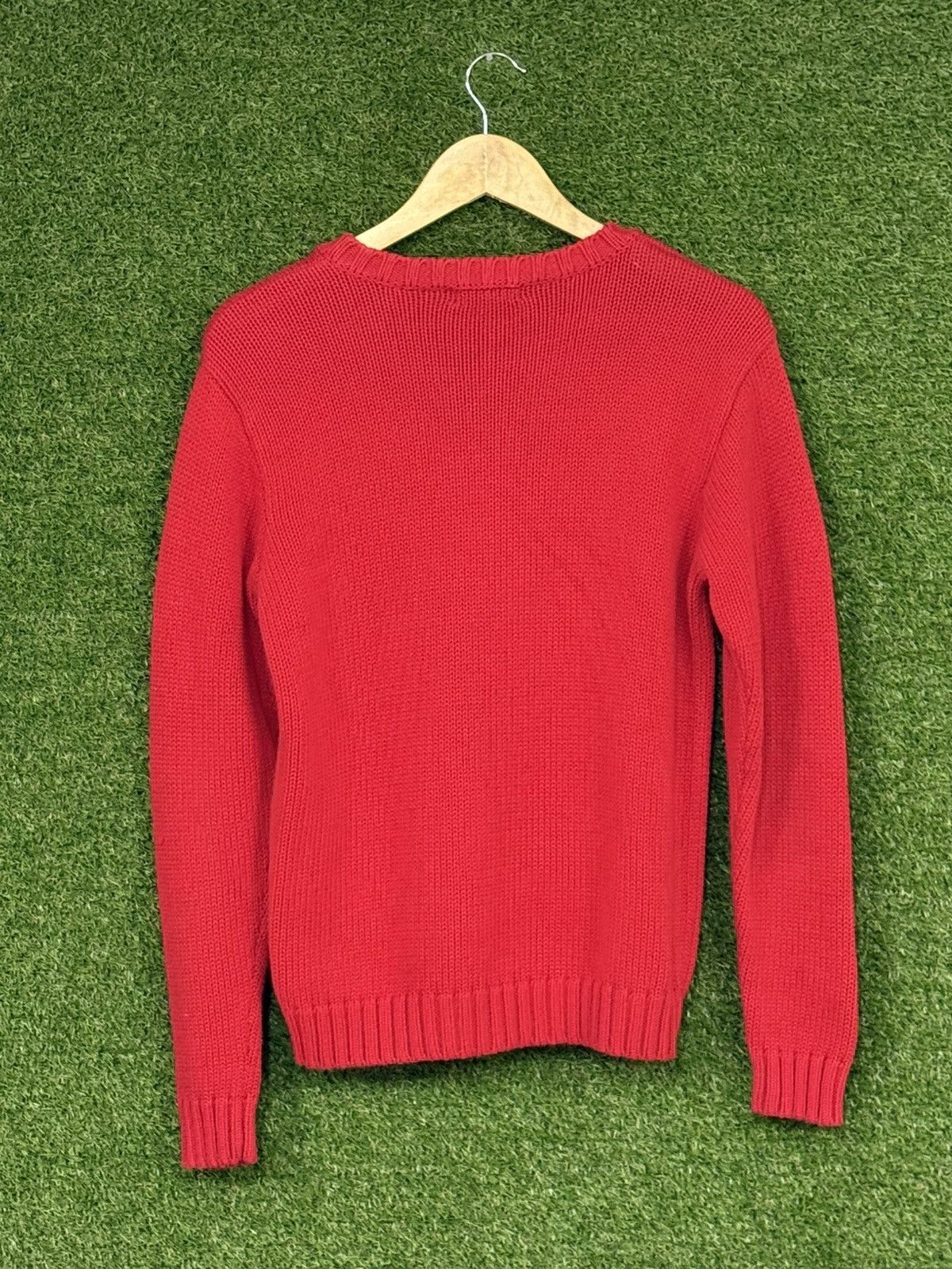 Polo Ralph Lauren RARE Made in Japan Polo Ralph Lauren Red Knit Cable Sweater Size US L / EU 52-54 / 3 - 5 Thumbnail