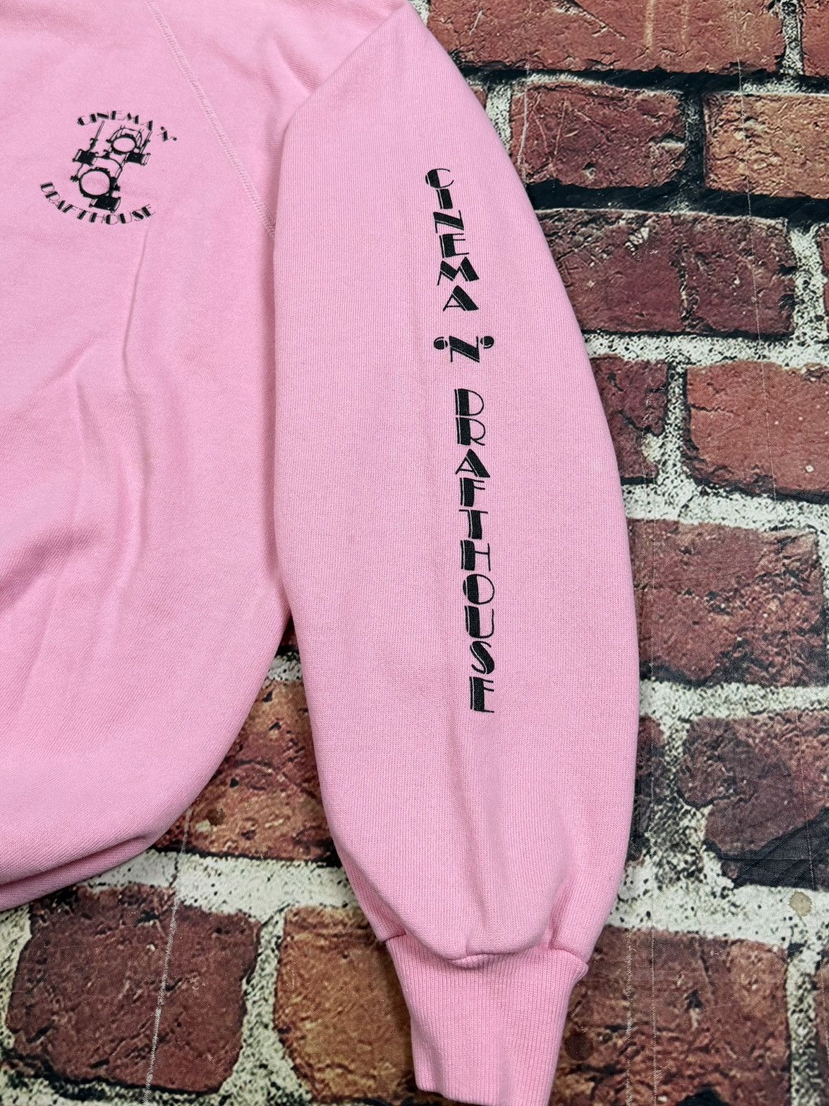 Hanes Vintage 80s Cinema N Drafthouse Crewneck USA Pink Sweatshirt Size US XL / EU 56 / 4 - 6 Thumbnail