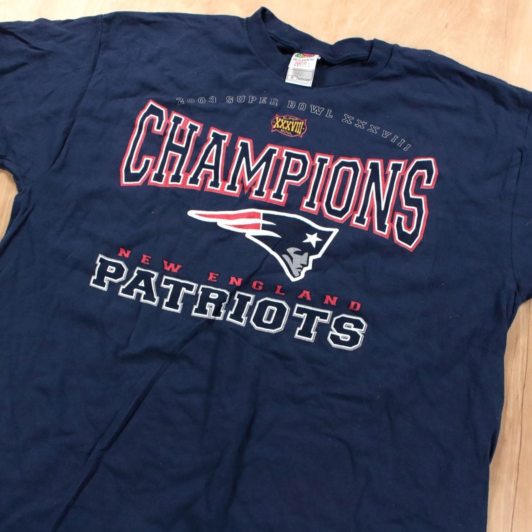 Fruit Of The Loom VINTAGE 2003 Super Bowl 38 t-shirt XL New England Patriots NFL Football Nike? Size US XL / EU 56 / 4 - 2 Thumbnail