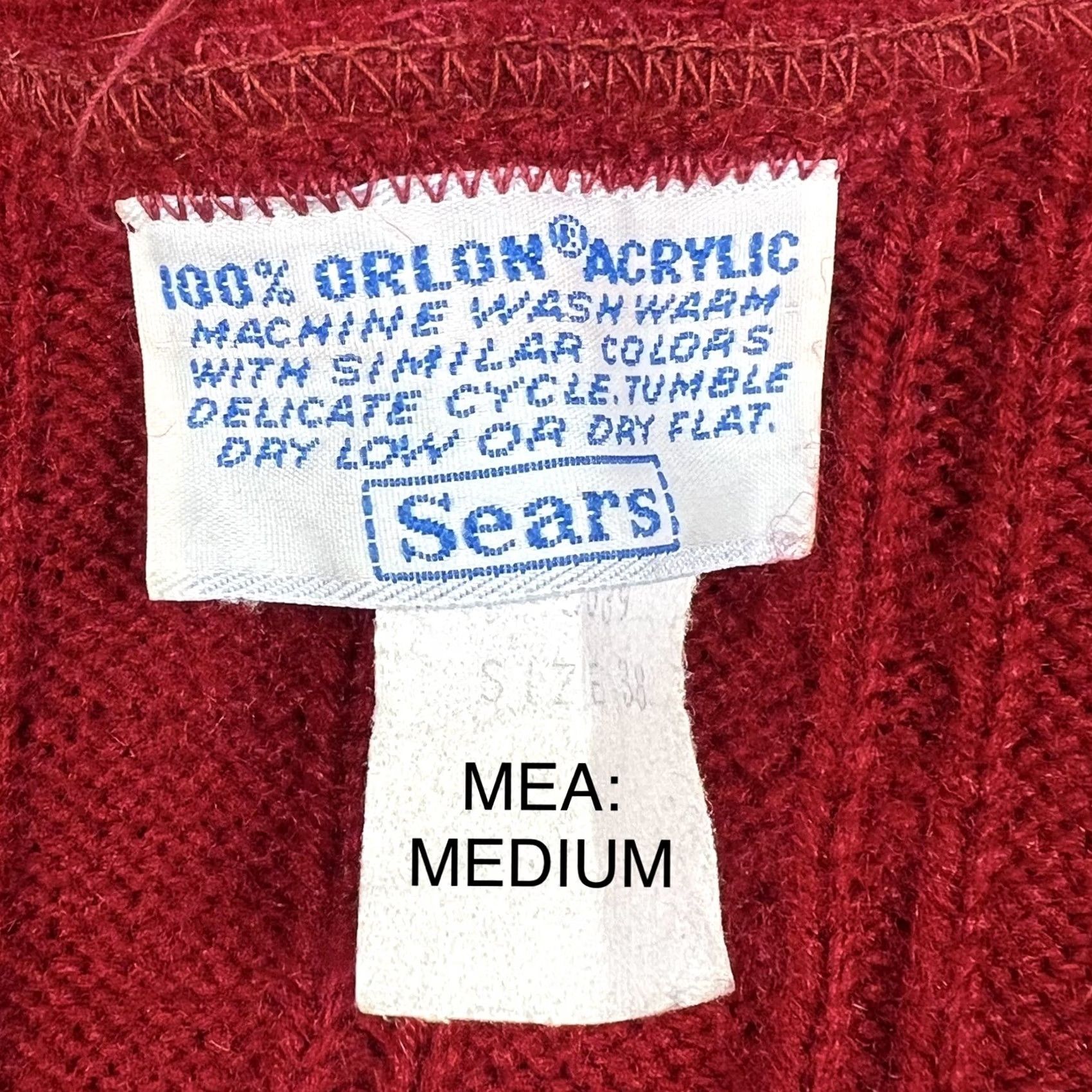 Sears VINTAGE 90s Sears Red 100% Orlon Acrylic Open-Front Sweater Vest Womens Medium Size M / US 6-8 / IT 42-44 - 2 Thumbnail