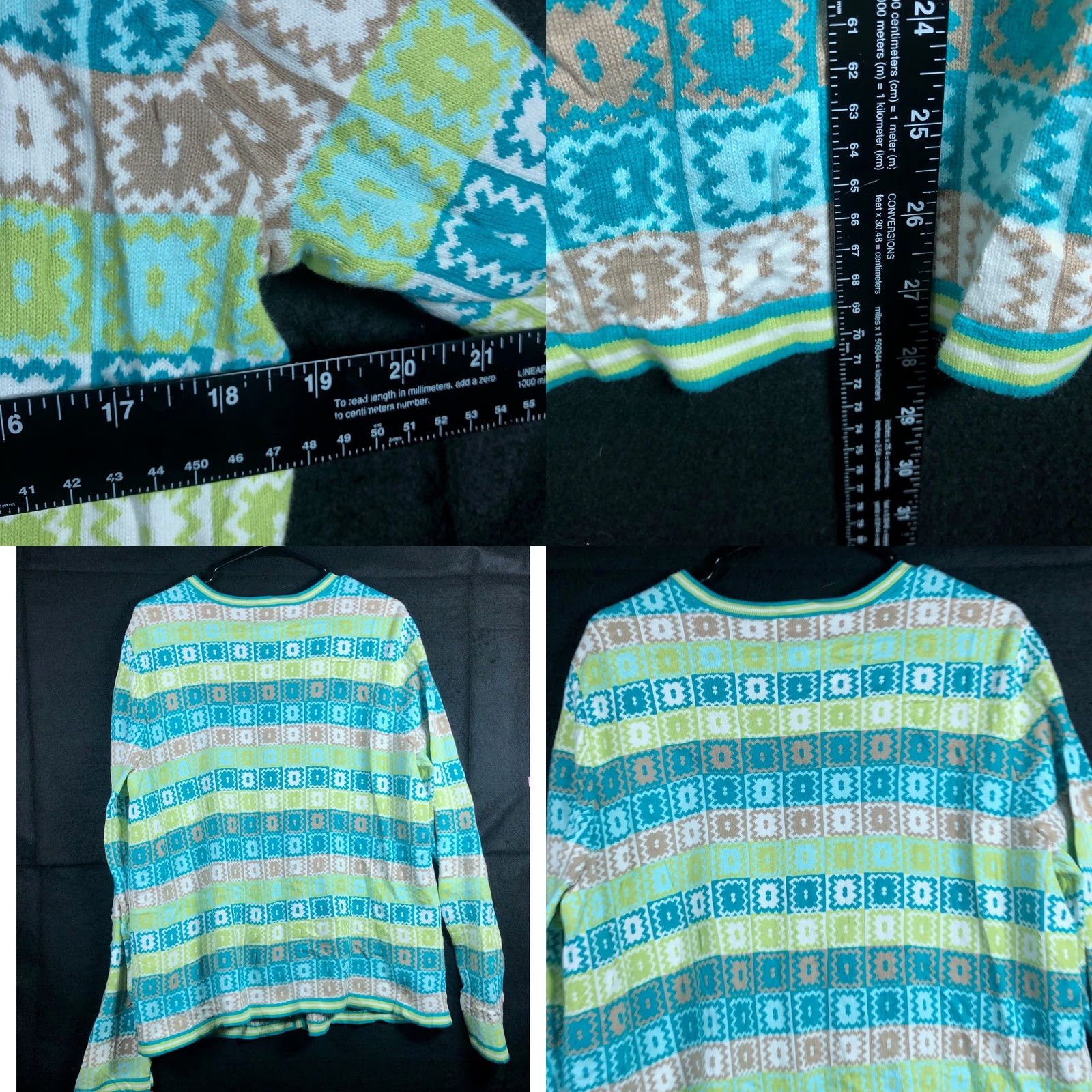Vintage Breckenridge Womens Sweater Green Crew Button Front 100% Cotton Large Cardigan Knit Winter Fall Workwear Casual Mens? Size L / US 10 / IT 46 - 8 Thumbnail