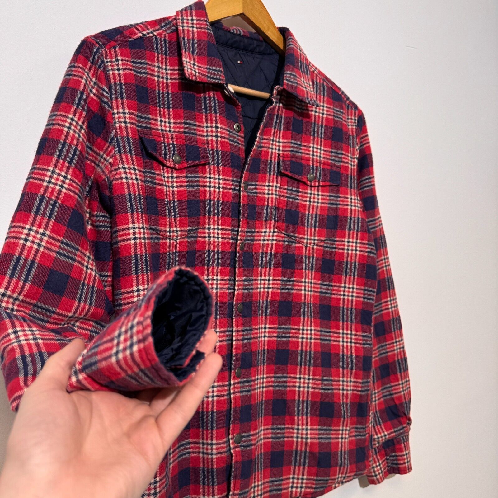 Tommy Hilfiger × Vintage Tommy Hilfiger Red Blue Polyester Cotton Jacket Size XS 90s Size US XS / EU 42 / 0 - 7 Thumbnail