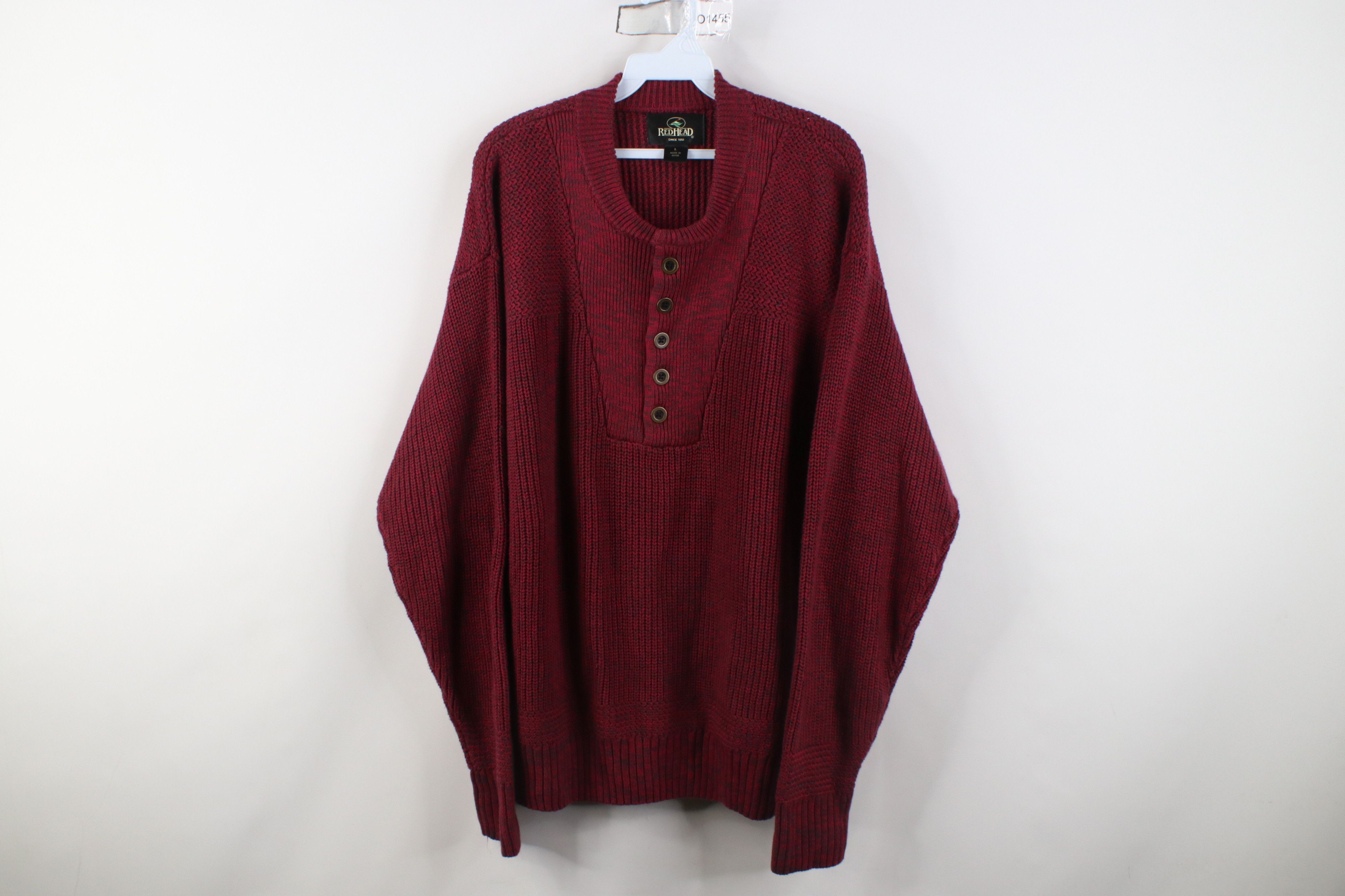 Vintage Vintage 90s Streetwear Commando Ribbed Knit Henley Sweater Size US L / EU 52-54 / 3 - 1 Thumbnail