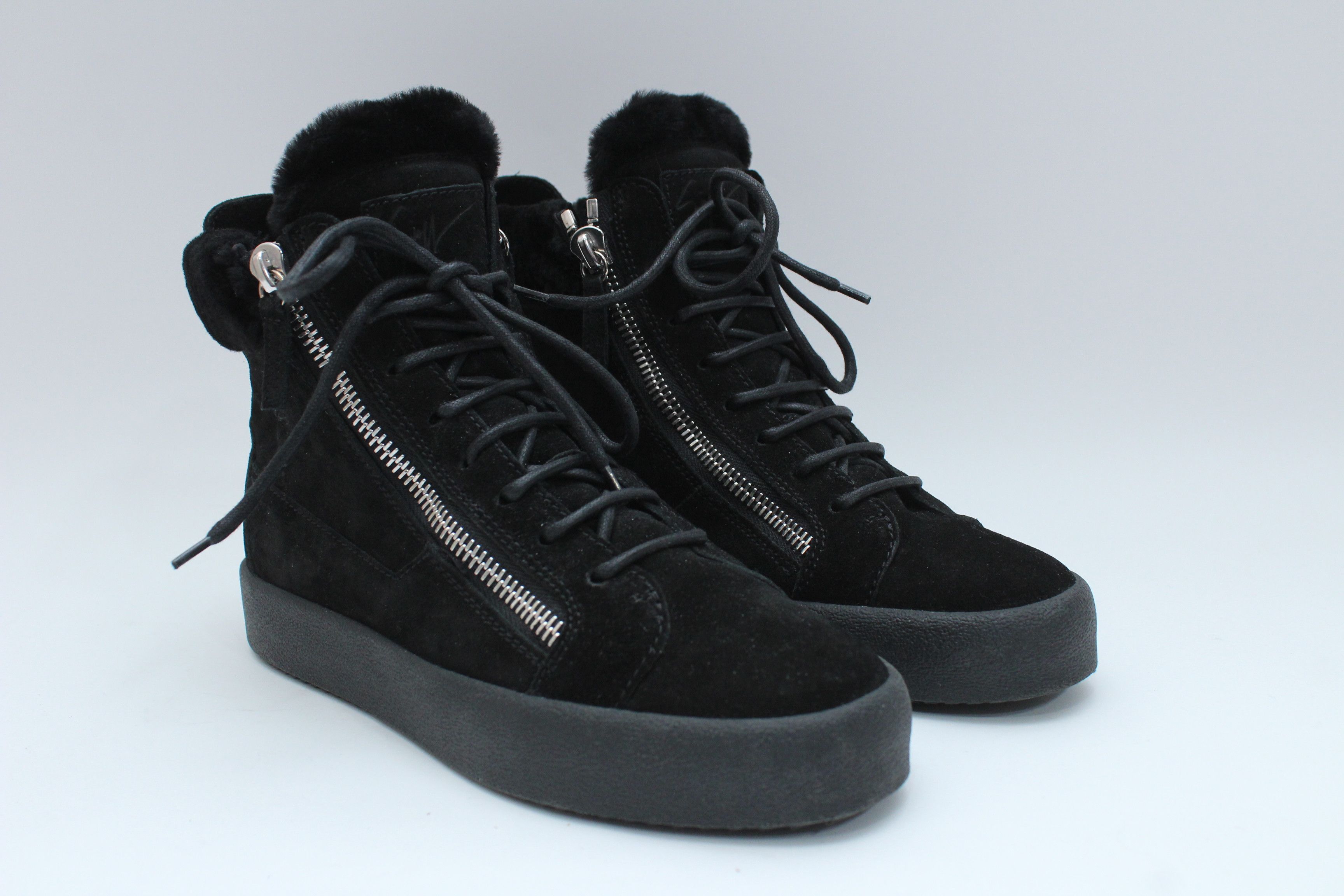 Giuseppe Zanotti Giuseppe Zanotti Suede Shearling High-Top Sneakers 41 Size US 8 / EU 41 - 1 Thumbnail