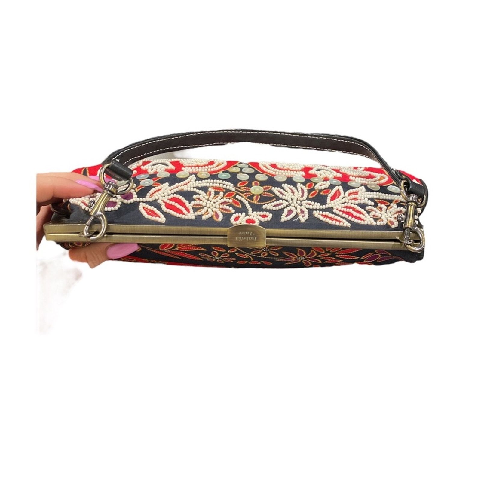 Other ISABELLA FIORE Beaded Floral Convertible Clutched Bag Size ONE SIZE - 5 Thumbnail