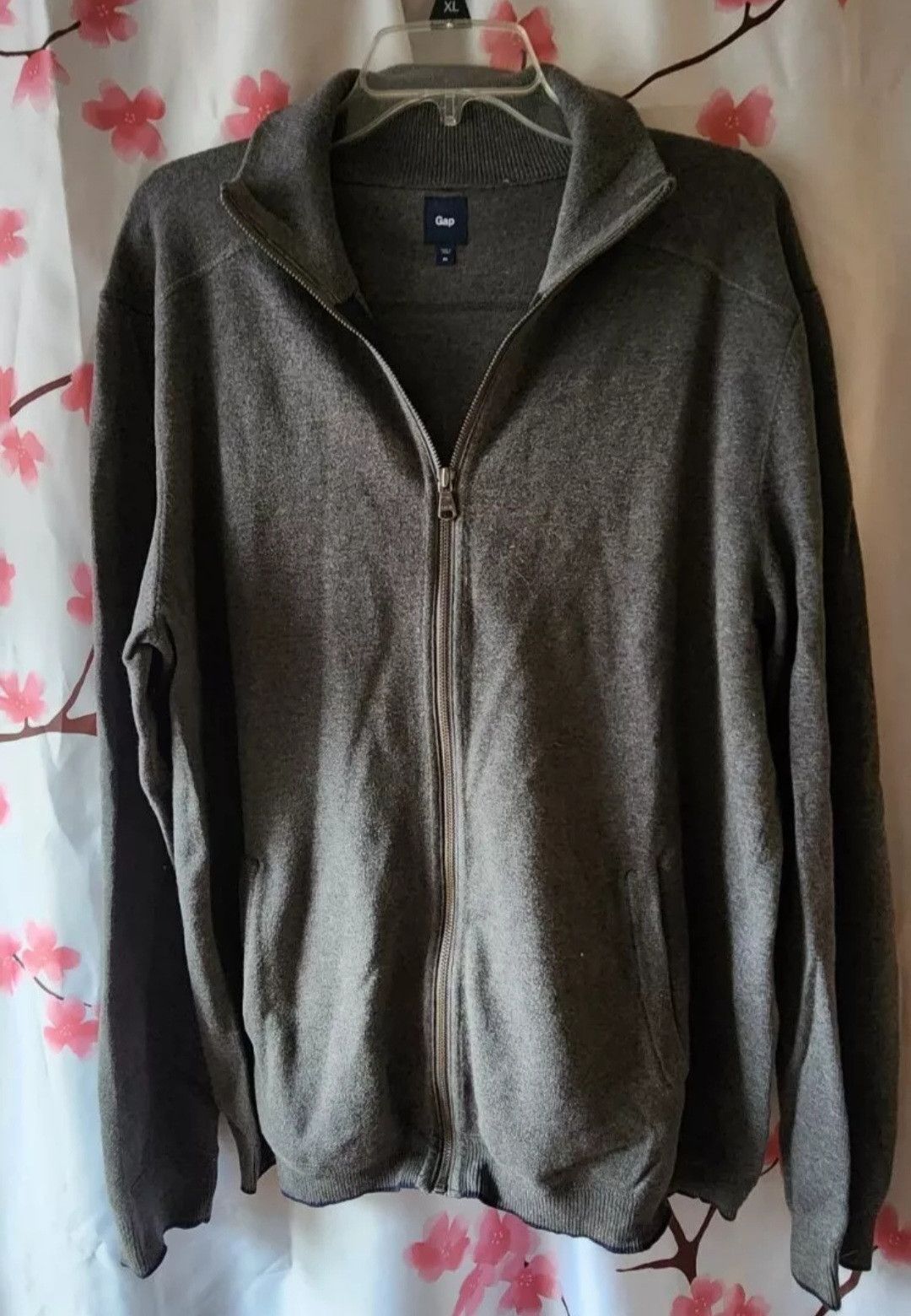 Gap Gap Men's Gray Blue Trim Collared LS Zip Up Sweater XL Size US XL / EU 56 / 4 - 1 Thumbnail