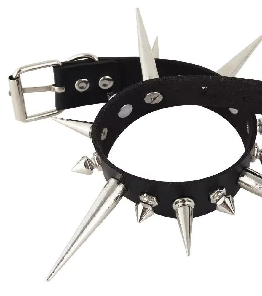 Leather × Metallica Faux Leather Collar Rivets Studded Necklace Size ONE SIZE - 2 Thumbnail
