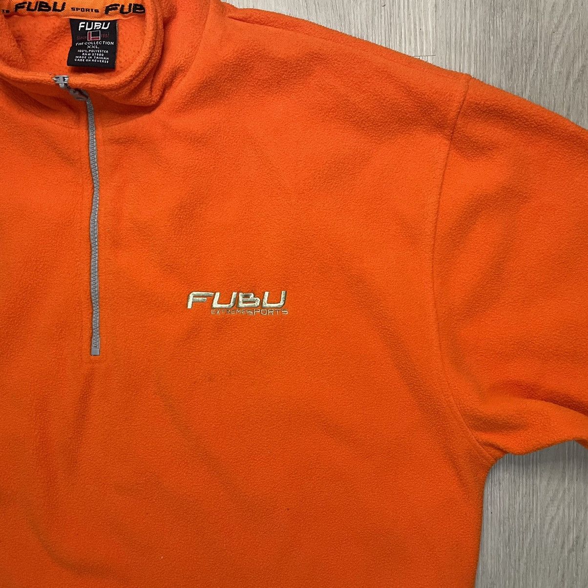 Fubu WORN FUBU Extreme Sports Quarter Zip Fleece Orange Size US XXL / EU 58 / 5 - 3 Thumbnail