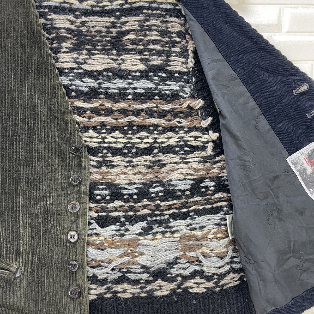 Japanese Brand 💥Papas Corduroy Knit Vest Jacket Size US S / EU 44-46 / 1 - 6 Thumbnail