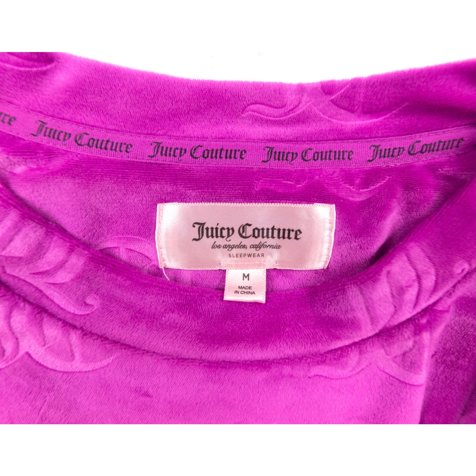 Juicy Couture Juicy Couture Women's Long Sleeve Top Velour Pink Sleepwear Lounge Tee M Pink Velour Logo Casual Regular Fit 90s? Size M / US 6-8 / IT 42-44 - 7 Thumbnail