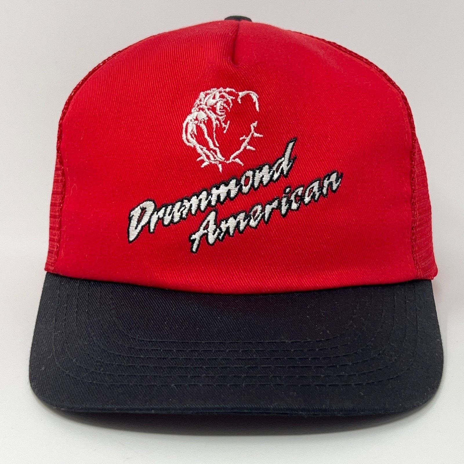 Vintage Vintage 90s Drummond American Trucker Hat Baseball Cap Red Size ONE SIZE - 1 Thumbnail