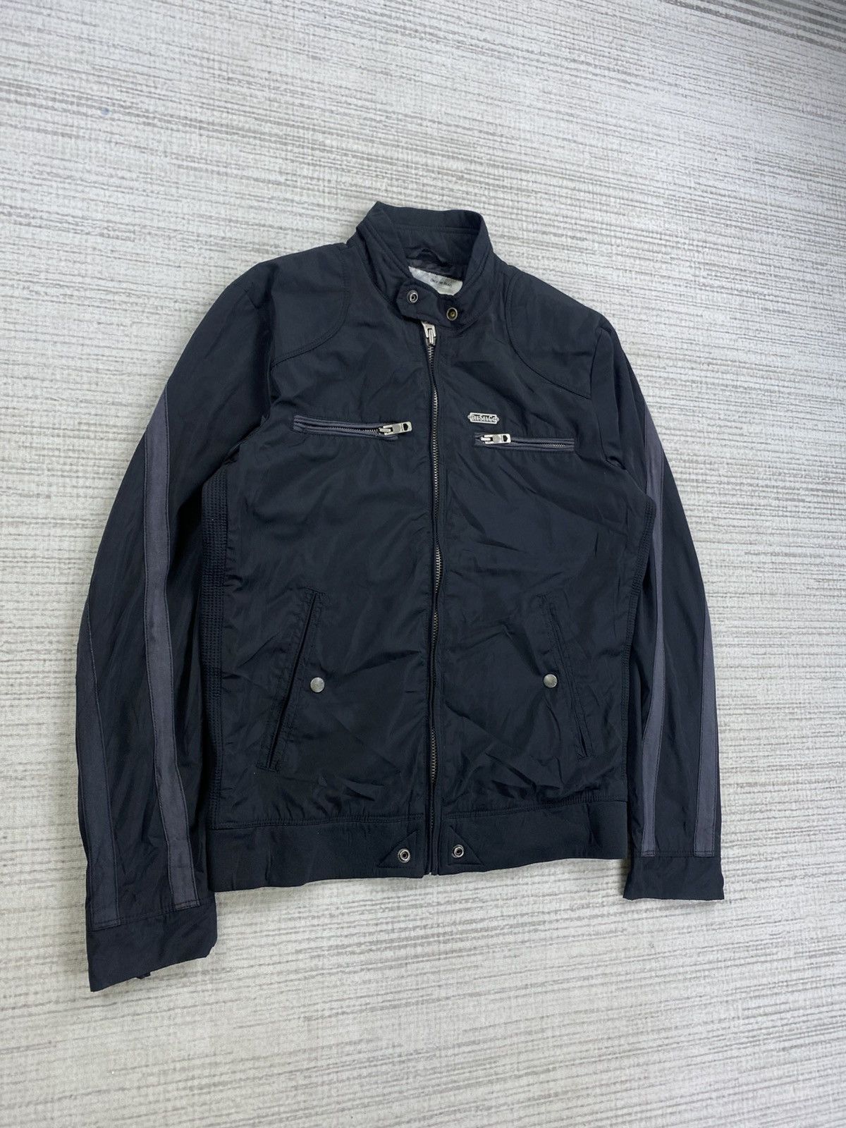 Diesel × Japanese Brand × Vintage Vintage Diesel.Co Slim Stripe Fullzip Biker Jacket Size US M / EU 48-50 / 2 - 3 Thumbnail